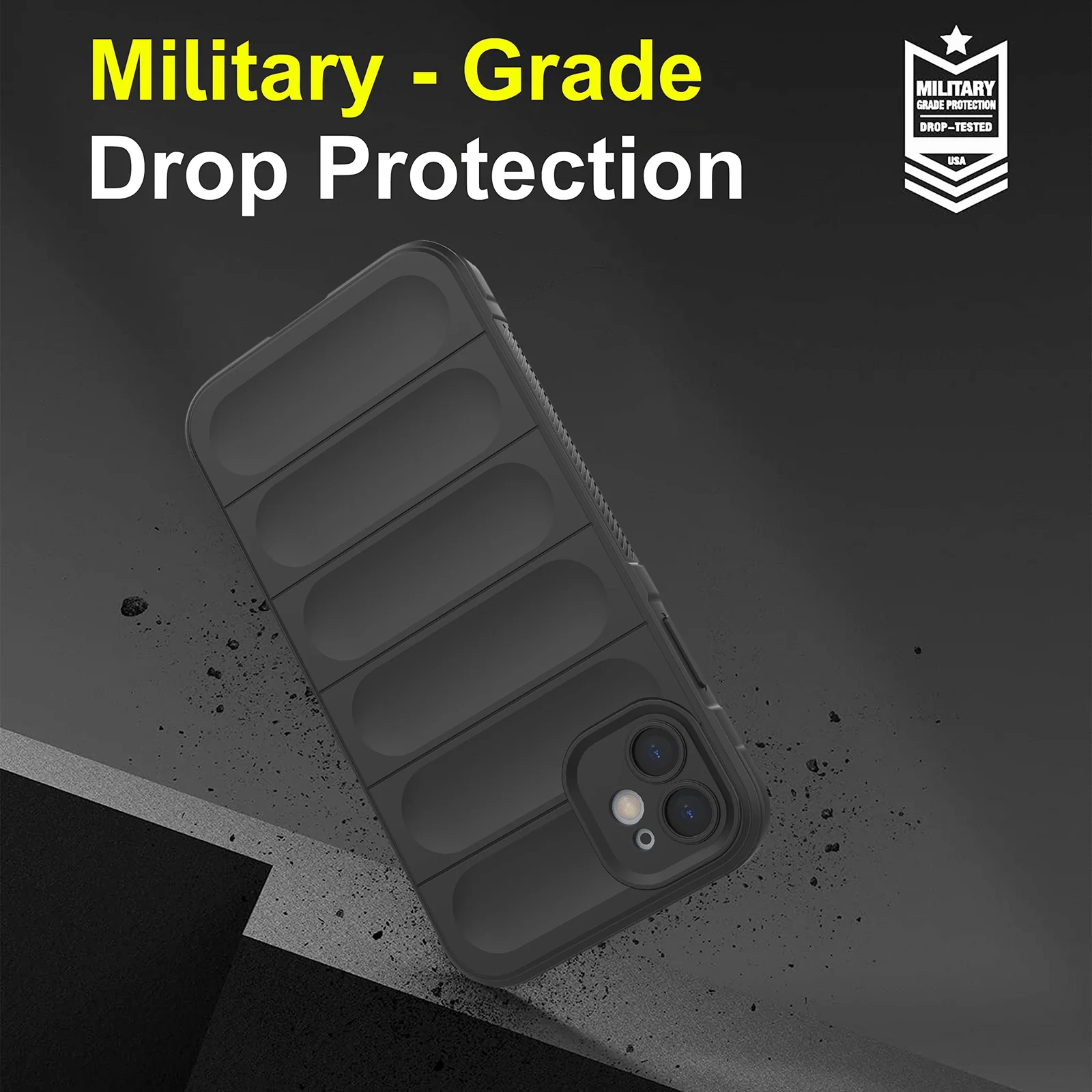 DL3 Mobilak Silicone Case for Apple iPhone 11 Heavy Duty Protective [Slim Fit] Shockproof Soft Flexible Protective Design Shock-Absorption TPU Cover With Camera Protection - Black