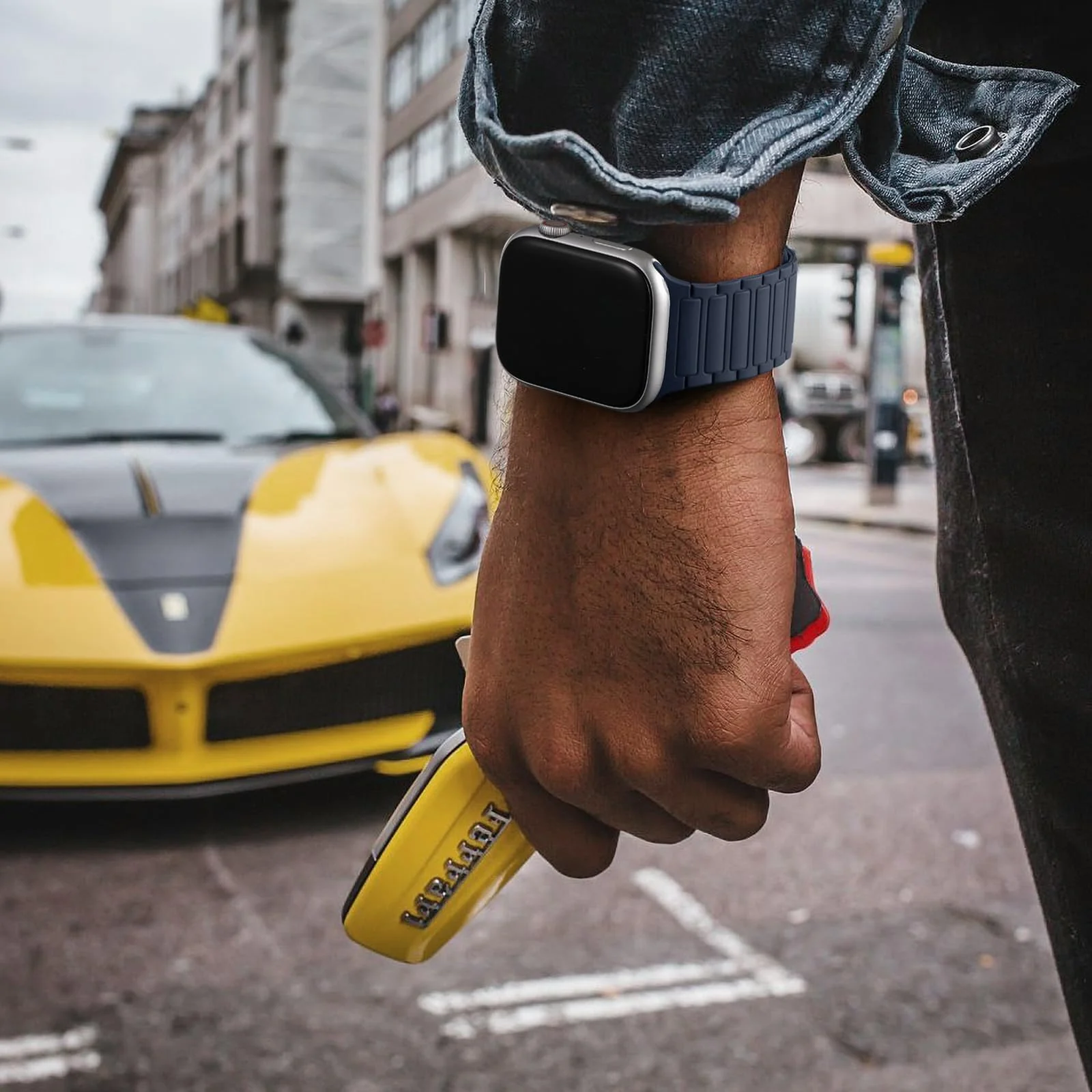 DL3 Mobilak Silicone Straps Compatible with Apple Watch Ultra Strap 49mm 46mm 45mm 44mm 42mm, Loop Band with Strong Magnetic Closure Designed for iWatch Ultra Ultra 2 Series 11 10 9 8 7 6 5 4 3 2 1 SE - A-Midnight Blue