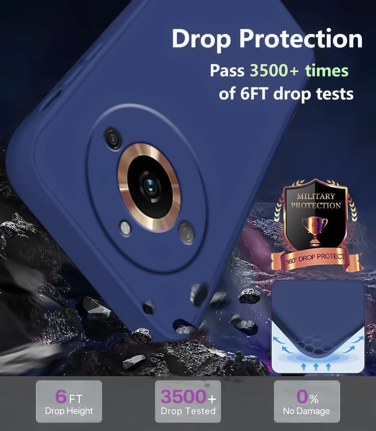 DL3 Mobilak Liquid Silicone Protective Case with Soft Microfiber Lining with Full Camera Protection for realme 11 Pro & realme 11 Pro+ Plus 5G - Blue 1