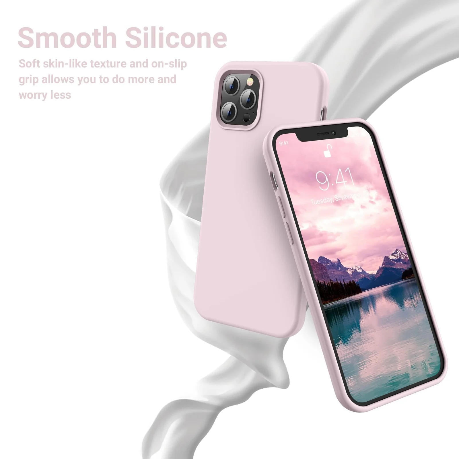 DL3 Mobilak Compatible with iPhone 11 Pro (5.8 Inch) Case, Liquid Silicone Case, Full Body Protective Cover, Shockproof, Slim Phone Case, Anti-Scratch Soft Microfiber Lining - Pink
