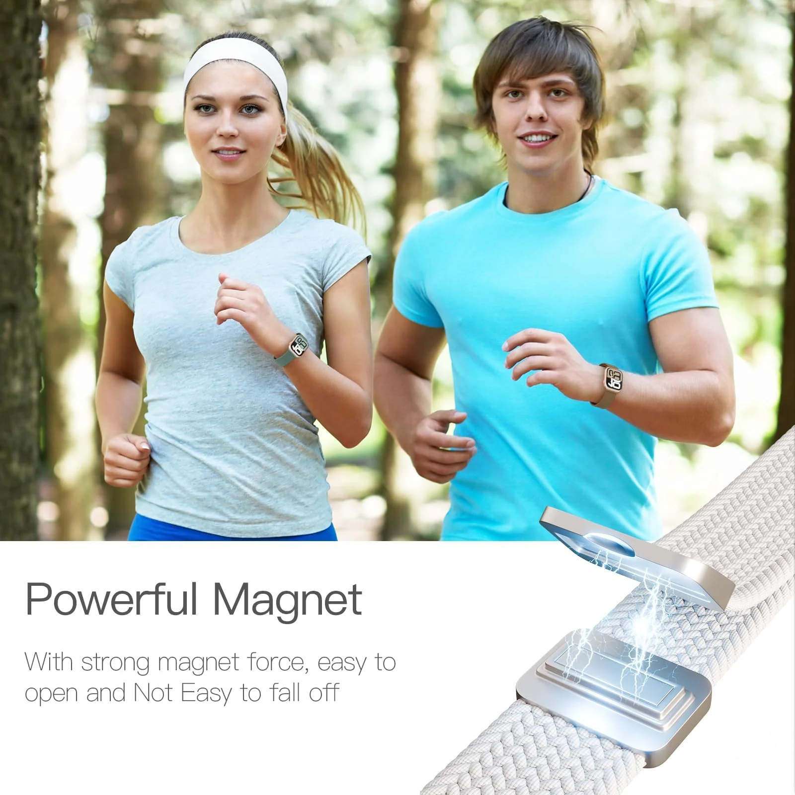 DL3 Mobilak Sport Solo Loop Compatible with Apple Watch Band 42mm 44mm 45mm 46mm 49mm for Women Men, Magnetic Strap Stretchy Braided Wristband for iWatch Series 11 10 9 8 7 6 5 4 3 Ultra 3 2 1 SE SE2 - A-Gray