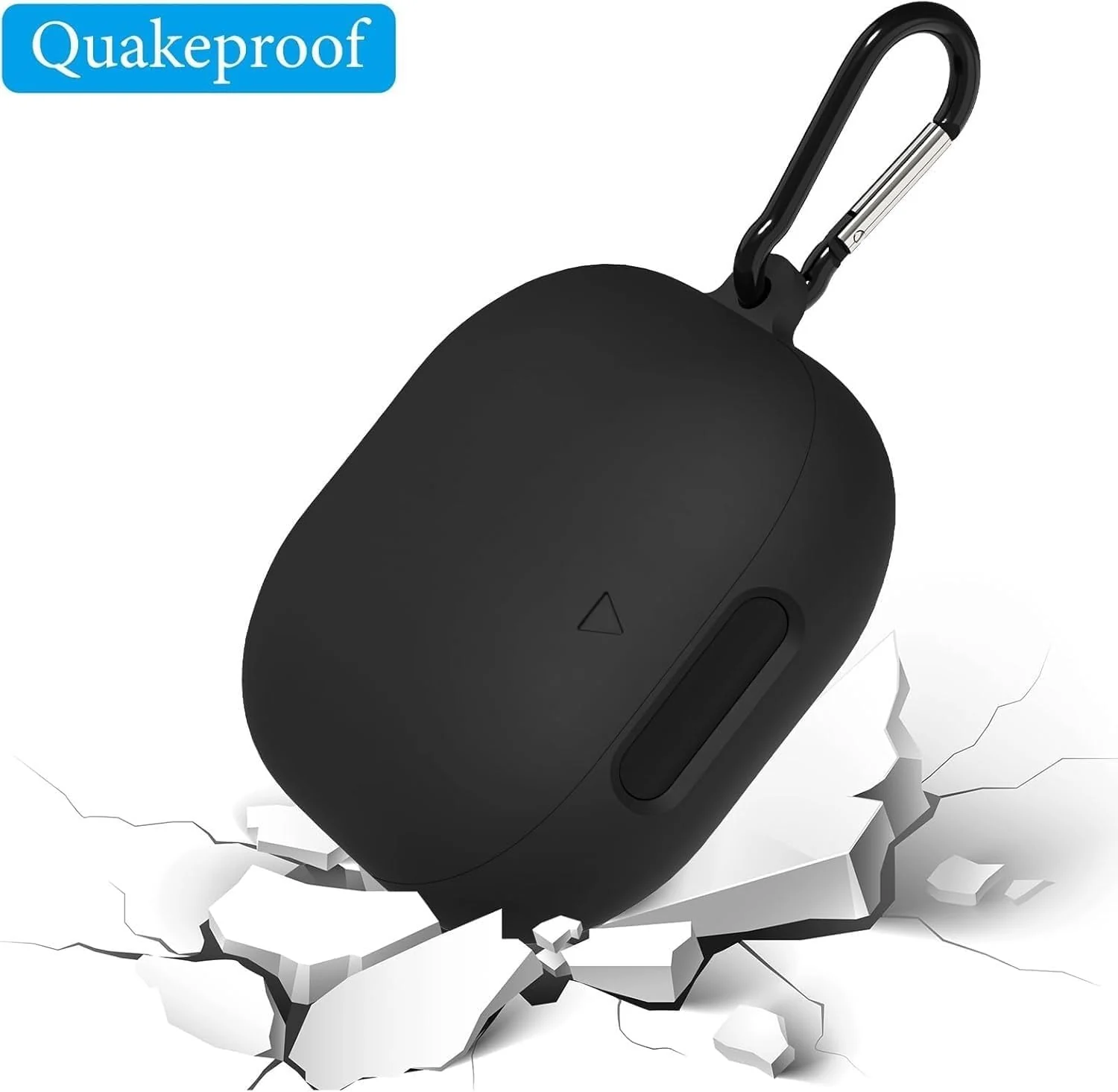 DL3 Mobilak Compatible with Anker Soundcore Liberty 4 Pro Case Cover, Soft Silicone Shockproof Protective Wireless Earbuds with Carabiner, Front LED Visible - A. Black