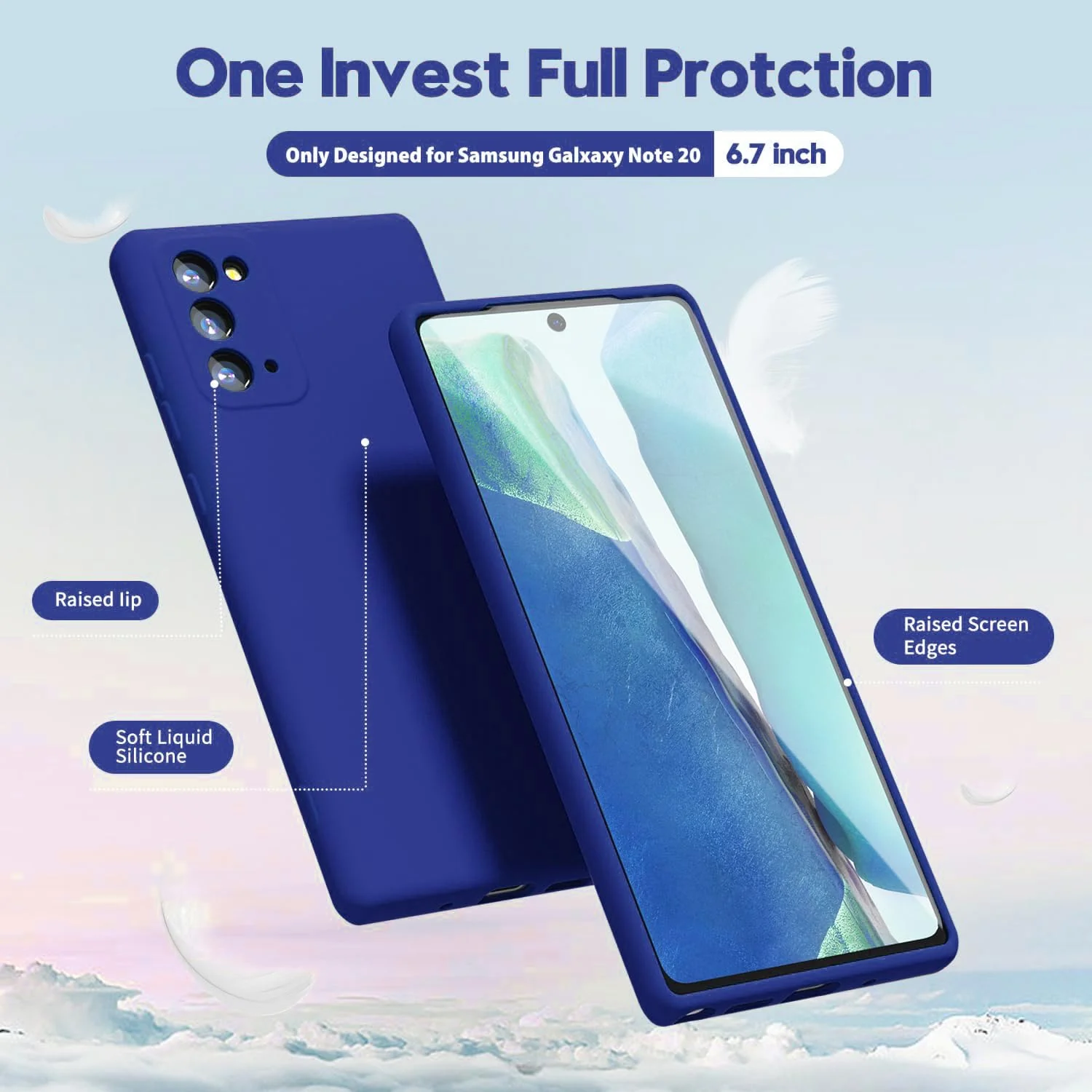 "DL3 Mobilak Liquid Silicone Case for Samsung Galaxy Note 20 5G (6.7""), Shock-absorbing protection, Scratch-resistant surface, Soft microfiber lining - Pepsi"
