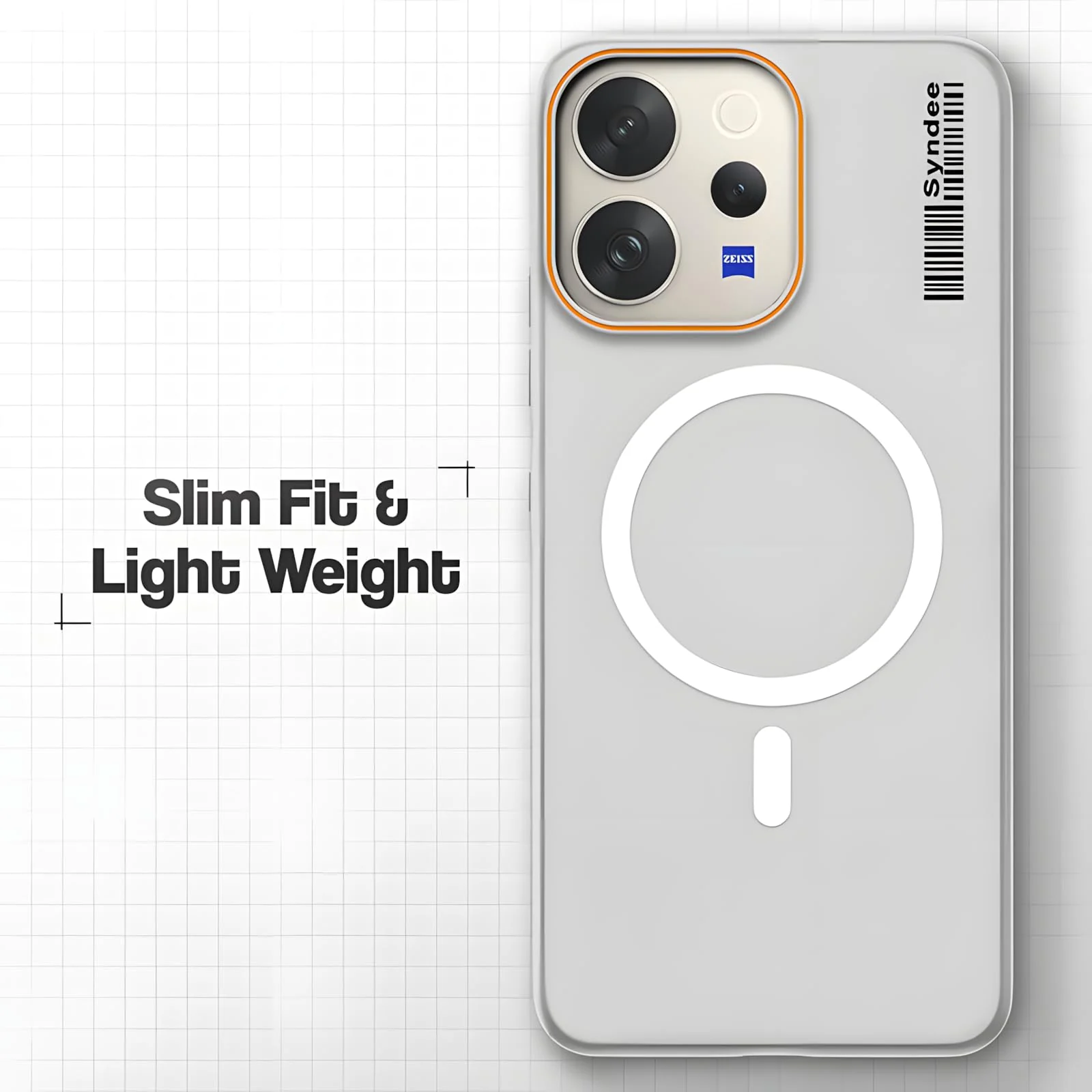 DL3 Mobilak Translucent Matte Case for Honor 600 Lite, Compatible with MagSafe accessories, Shock-absorbing protection, Integrated ring holder - Clear
