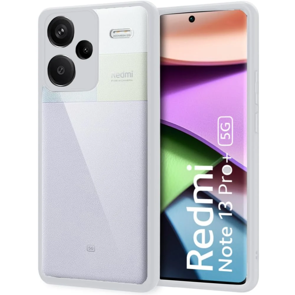 DL3 Mobilak Clear TPU Case for Xiaomi Redmi Note 13 Pro + Plus 5G, Camera protection, Shock-absorbing protection, Scratch-resistant surface - Gray