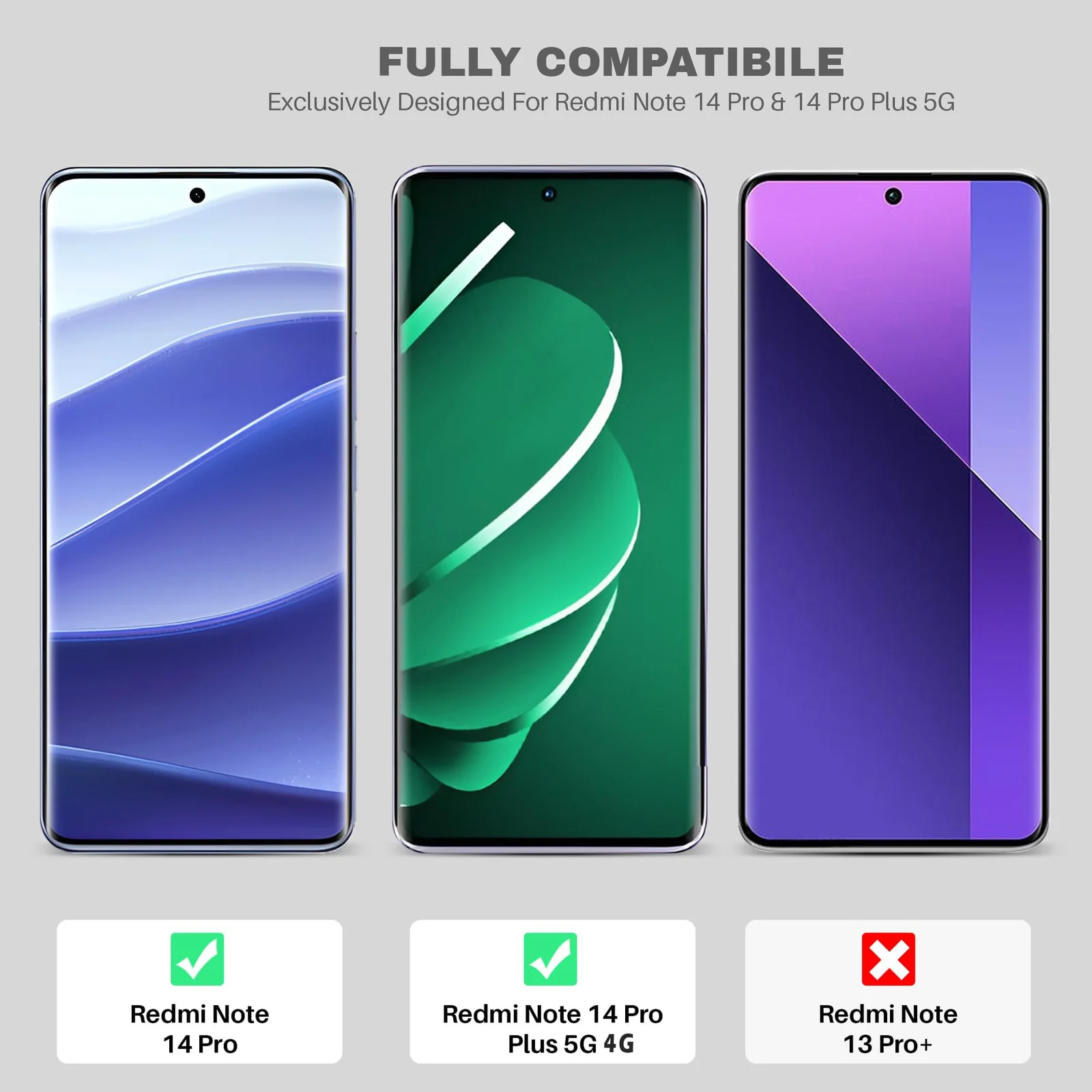 DL3 Mobilak Screen Protector Xiaomi Note 14 Pro+ Plus 5G/Redmi Note 14 Pro 4G/5G/Poco X7 [Liquid UV Tempered Glass] Full Screen adhesive [Sensitive Touch][Fingerprint Sensor Compatible] HD - Clear