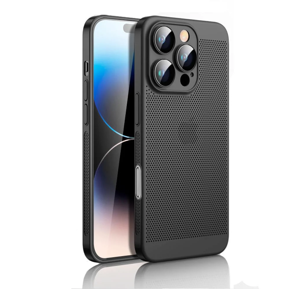 DL3 Mobilak Heat-Dissipation Hard PC Case with Built-In Camera Lens Protector for iPhone 16 Pro Max 6.9-Inch - Black