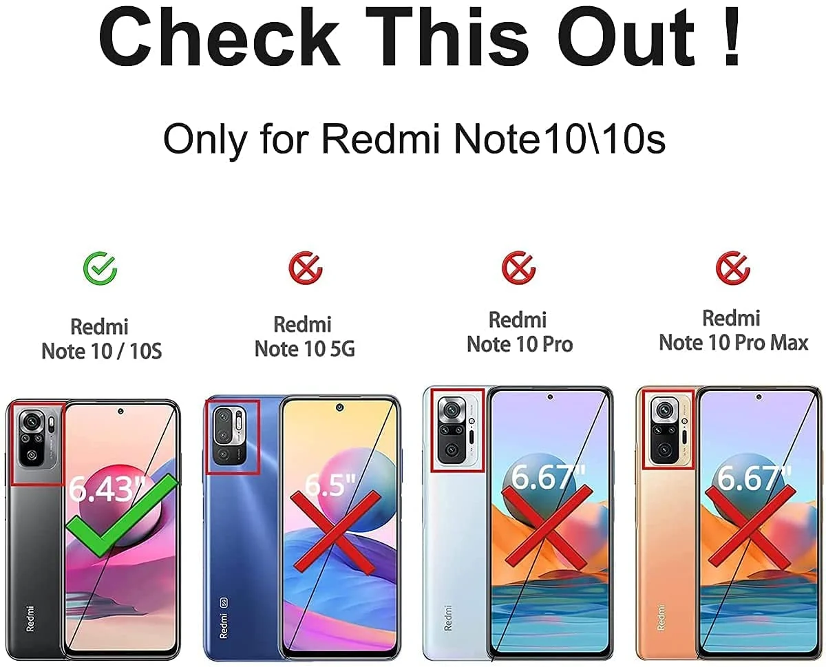 DL3 Mobilak Case Compatible with Xiaomi Redmi Note 10S / Note 10 4G Case Crystal Soft TPU Gel Case Flexible Silicone Anti-Scratch Camera Protection TPU Cover - Clear