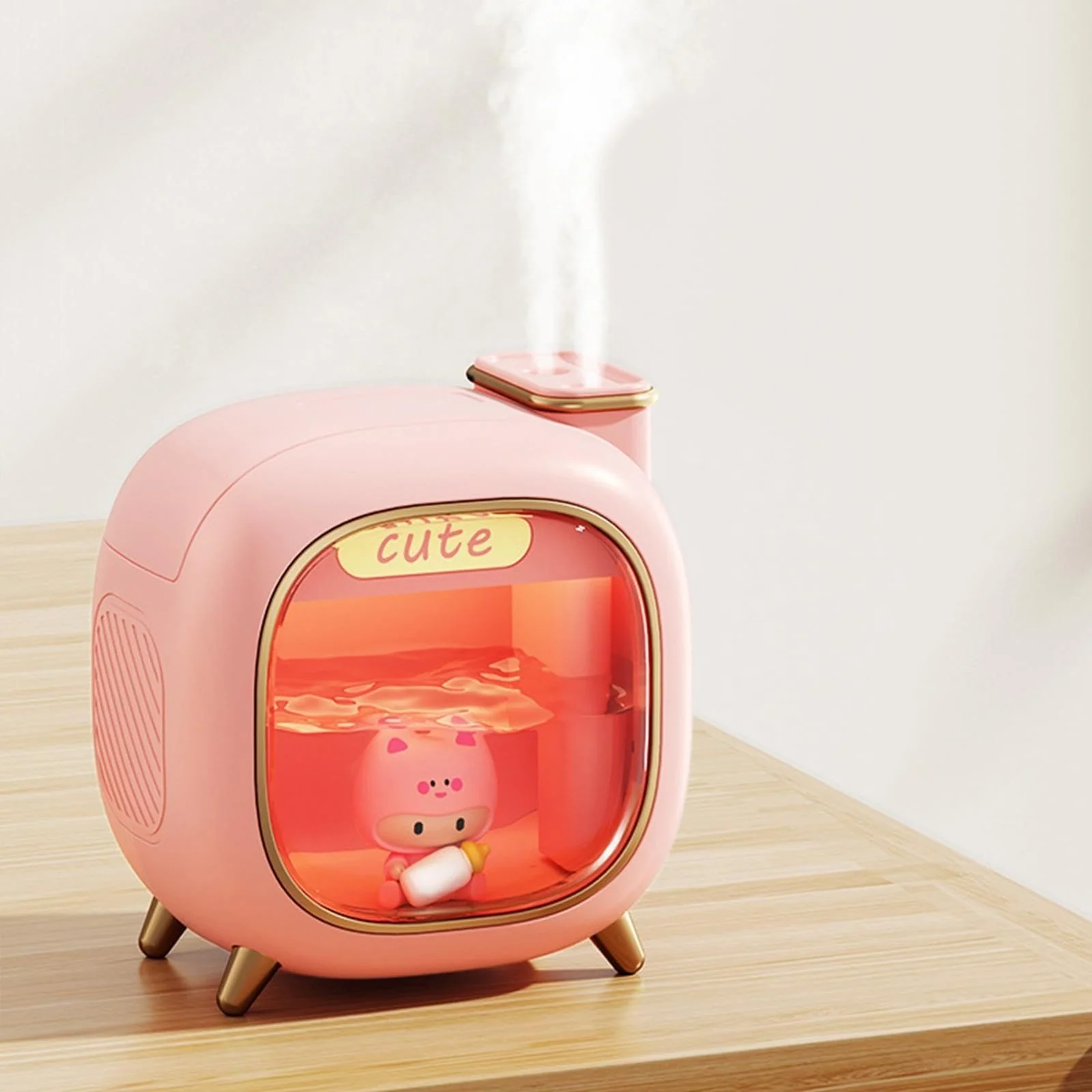 MOBIGON Dual-Mist 500 ml Ultrasonic Humidifier, Pink