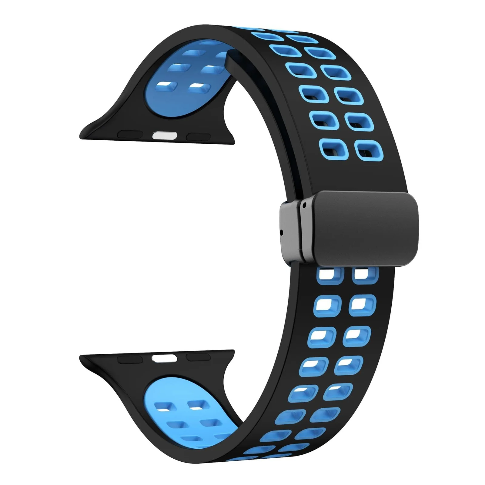 DL3 Mobilak Compatible with Apple Watch Ultra Band 49mm 45mm 44mm 42mm 41mm 40mm 38mm, Silicone Strap with Magnetic for iWatch Ultra SE Series 9 8 7 6 5 4 3 2 1 (38mm/40mm/41mm) - Black Blue