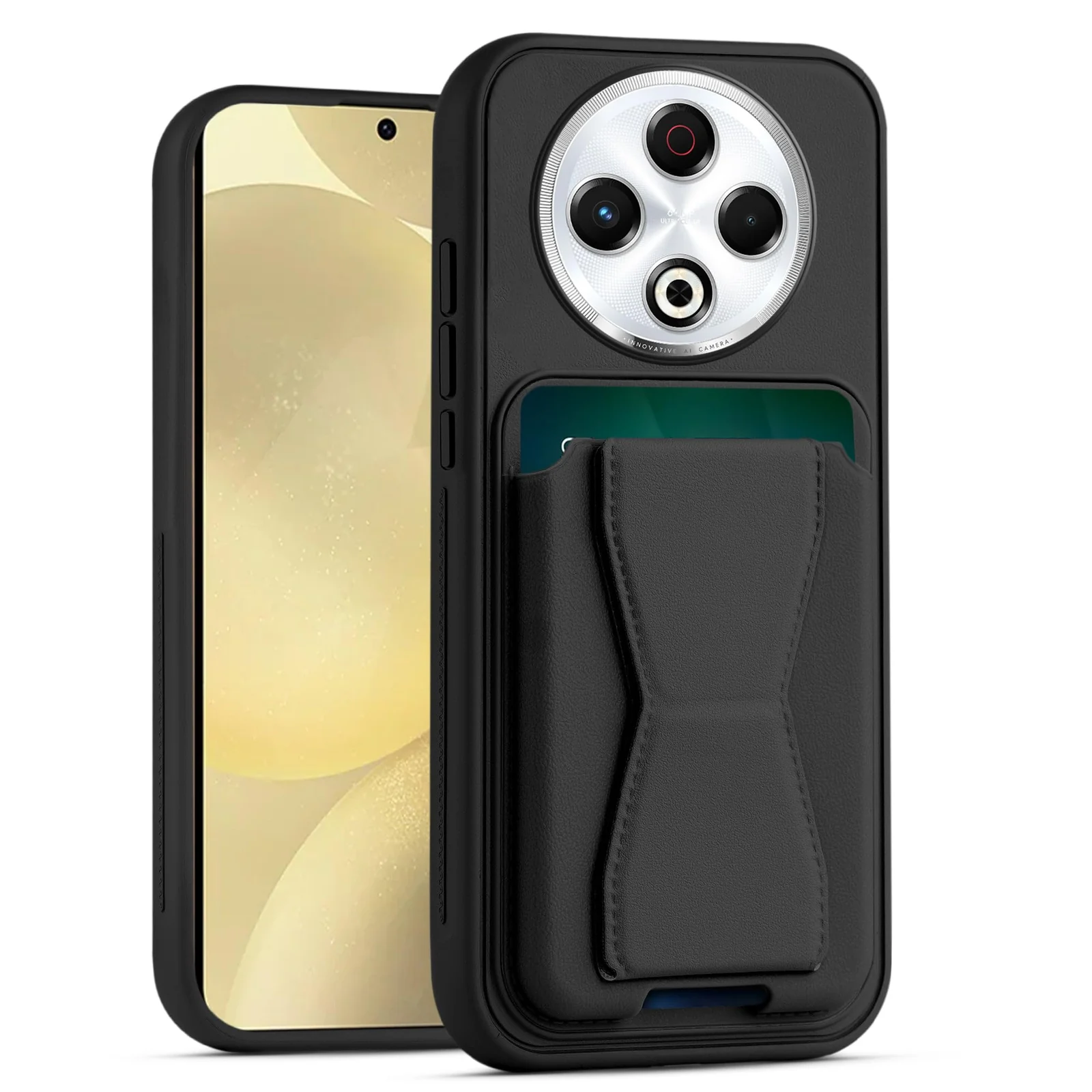 DL3 Mobilak Leather Wallet Case Compatible with Tecno Spark 30, Leather Back Cover With TPU Frame, Shockproof Protective Phone Case with Card Holder Stand