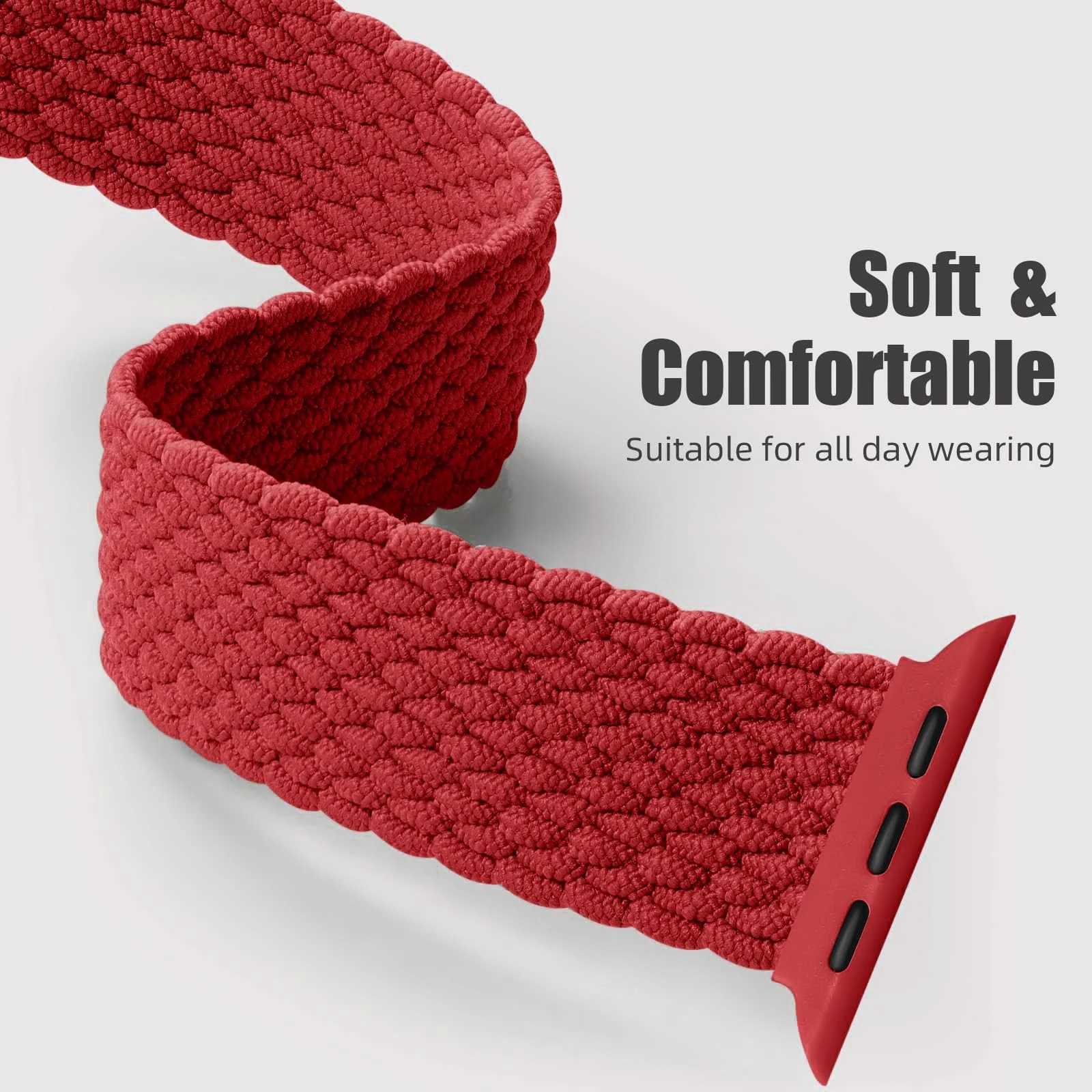 DL3 Mobilak 22mm Magnetic Band for Redmi Watch 5 Active/5 Lite/Samsung Galaxy Watch 3 45mm/Watch 46mm/Gear S3/Huawei watch GT6 GT5 46MM/GT2E/GT6 Pro/GT 5 Pro/Amazfit GTR 4/3, Stretchy Braided Nylon Sport Strap - Red