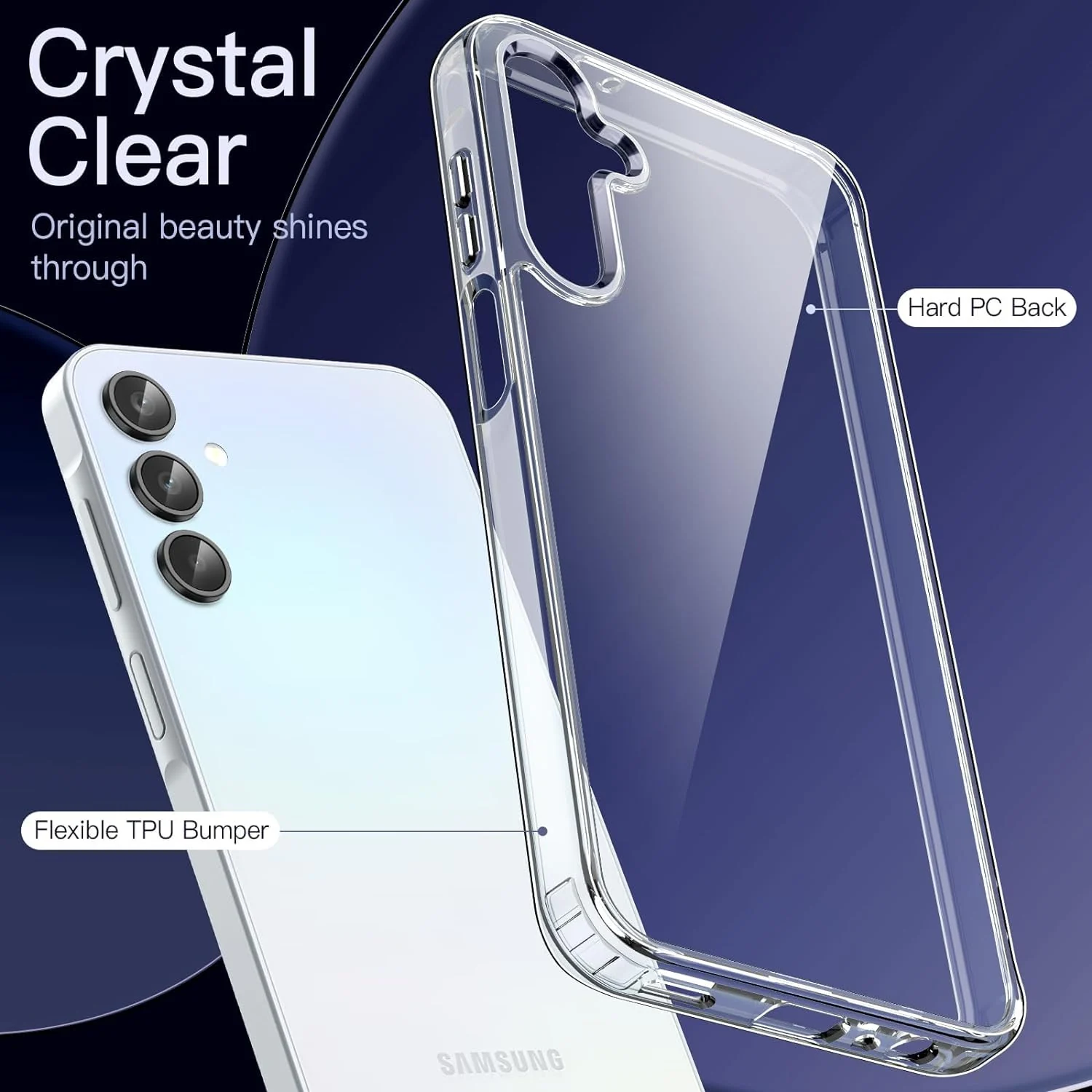 DL3 Mobilak Case Compatible with Samsung Galaxy A15 5G / 4G 6.5-Inch Case Crystal Soft TPU Gel Case Flexible Silicone Anti-Scratch TPU Cover - Clear