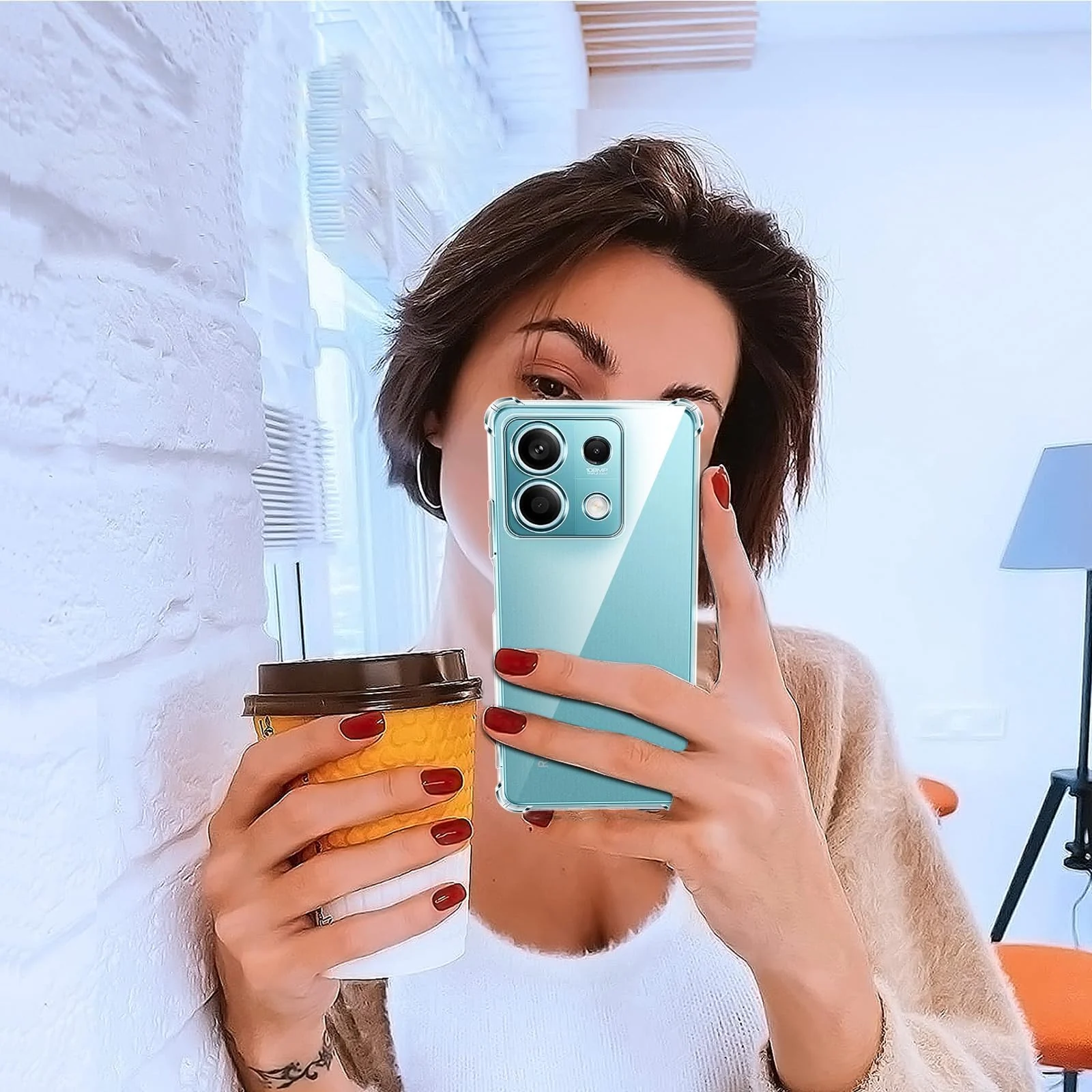 DL3 Mobilak Case Compatible with Xiaomi Redmi Note 13 5G (Not Fit Redmi Note 13 4G), Cover Silicone TPU Gorilla Anti-shock Protector Camera Shockproof Corners - Clear