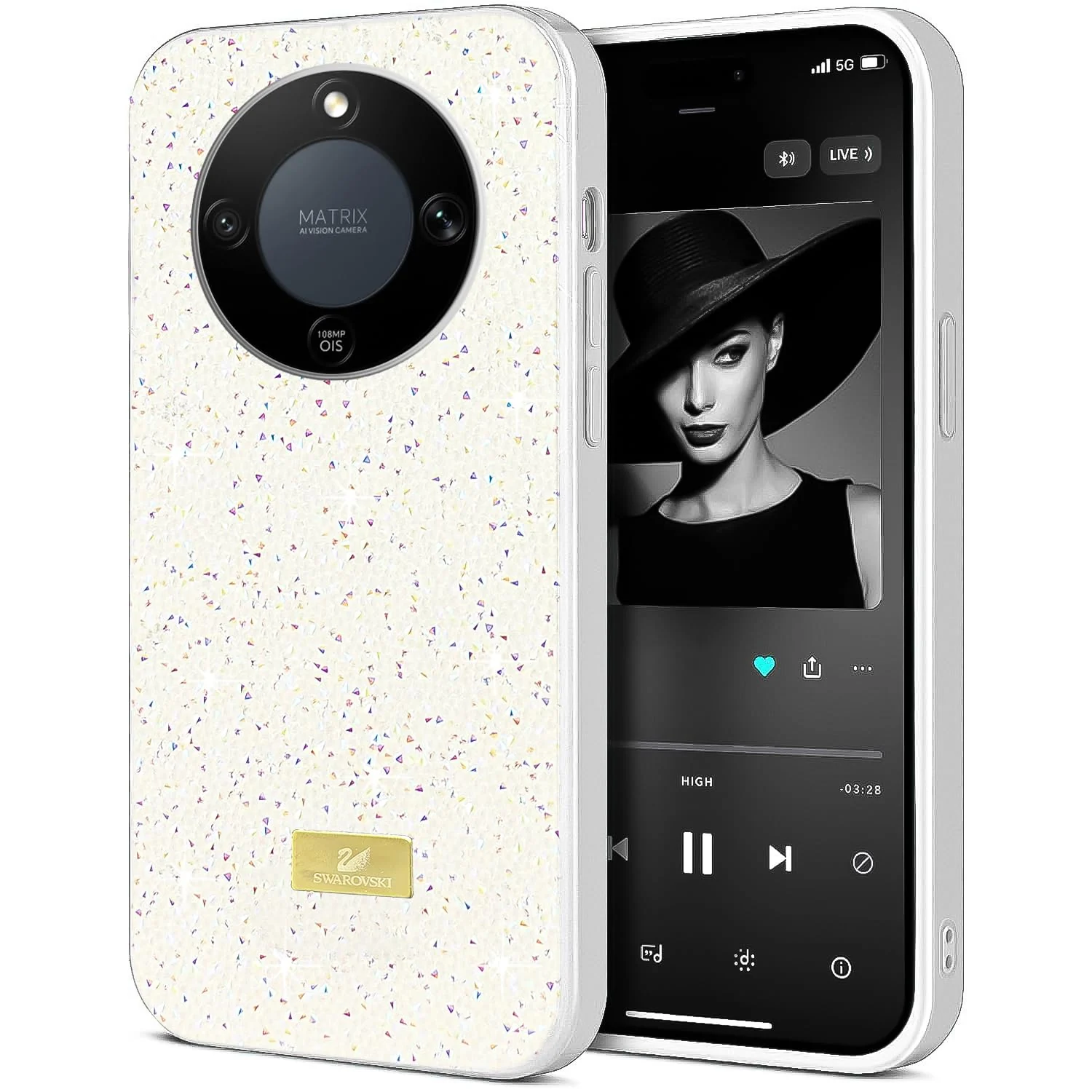 5.5 — DL3 Mobilak Glitter Rhinestone Protective Case for Honor X9D / Magic 8 Lite with Shockproof Design