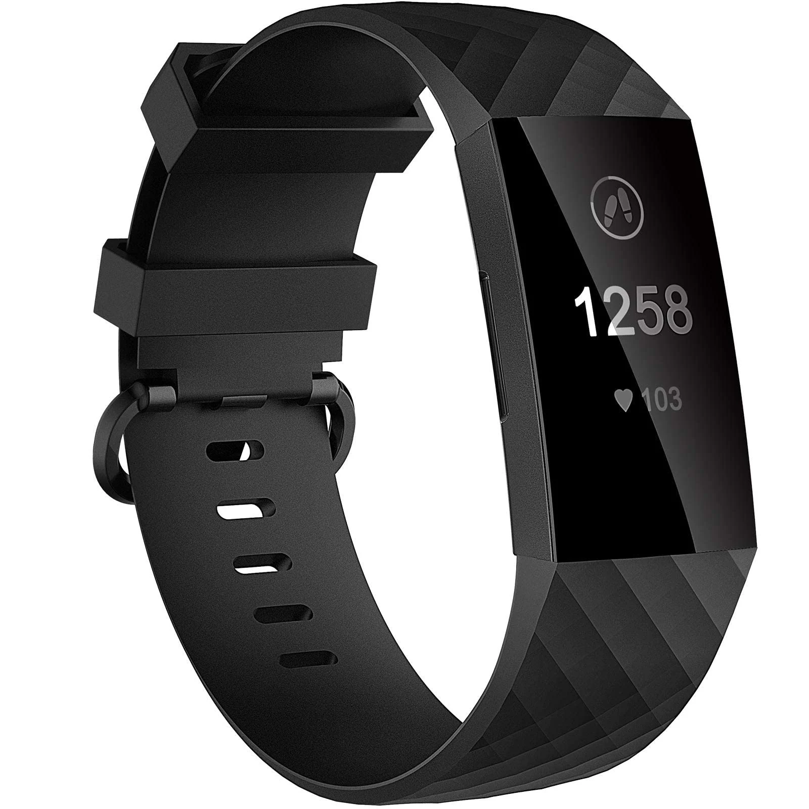 DL3 Mobilak Waterproof Bands for Fitbit Charge 4 / Fitbit Charge 3 / Charge3 SE, Replacement Wristbands for Women Men - Black