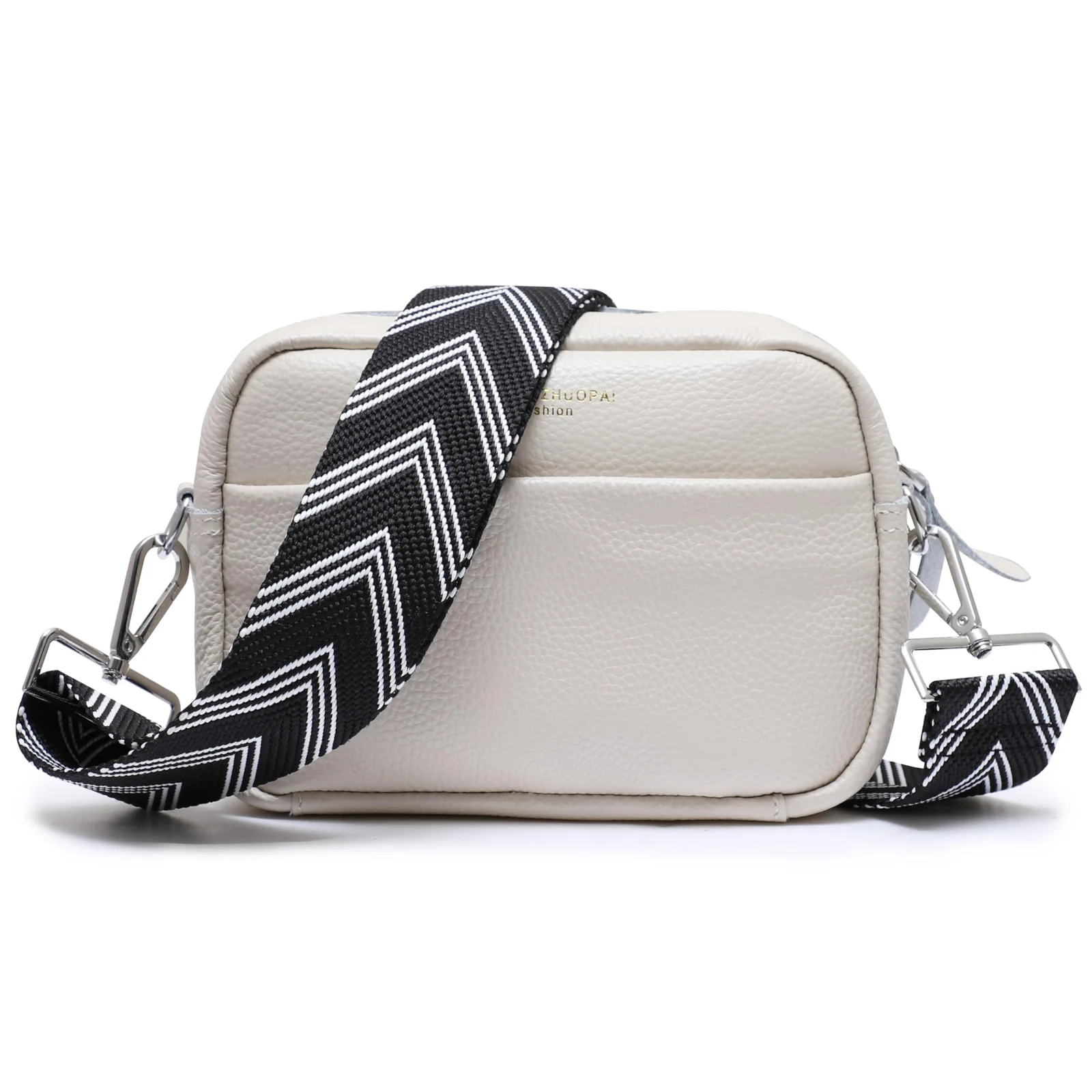 DL3 Mobilak Adjustable Wide Crossbody Bag Strap for Women, Replacement Shoulder Strap for Handbags, Totes & Purses with Elegant Embroidered Pattern and Metal Hooks - Arrow Black