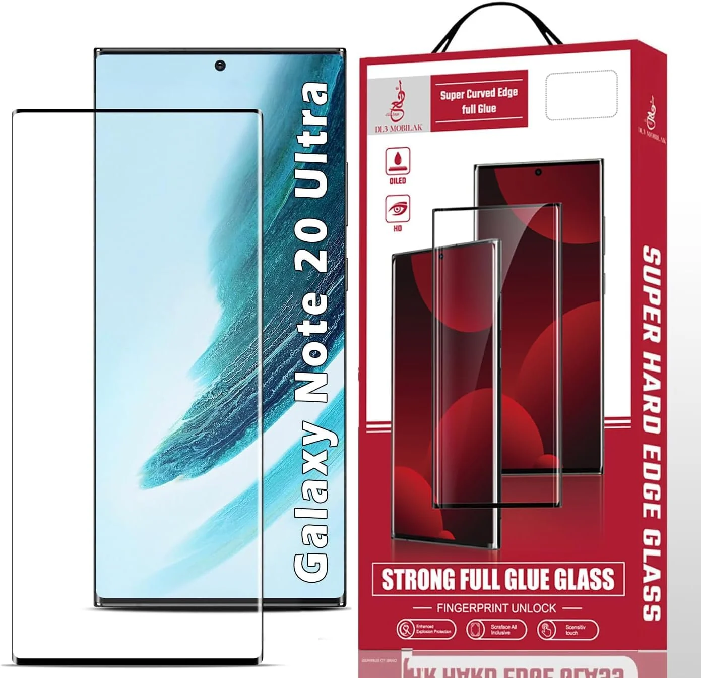 DL3 Mobilak Screen Protector for Samsung Galxay Note 20 Ultra, Tempered Glass Screen Saver Premium HD Protective, Scratch Resistant, NO-Bubble, 9H Hardness, Full Coverage Film - Clear
