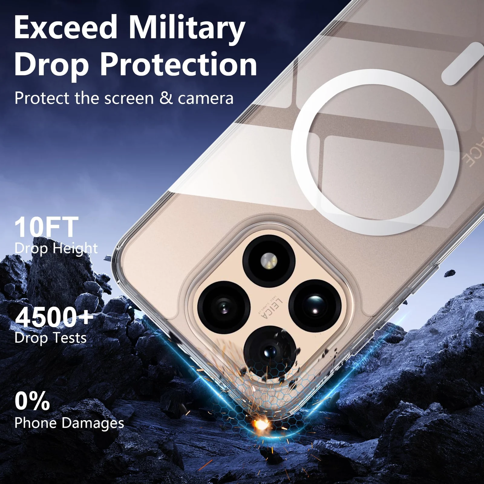 MOBIGON Slim Magnetic MagSafe-Compatible Phone Case for Xiaomi 15T, Clear