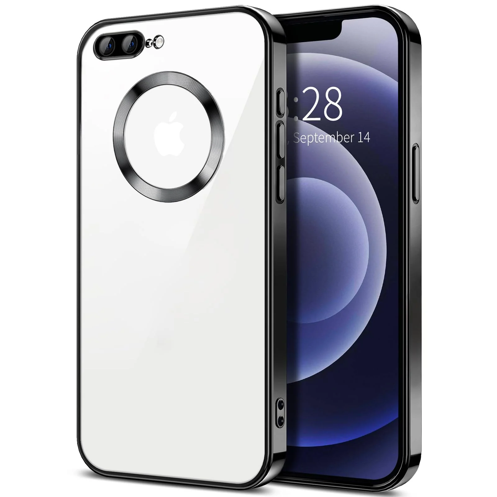 DL3 Mobilak Plated-Edge TPU Protective Case with Camera Protection for iPhone 7 Plus / iPhone 8 Plus - Black