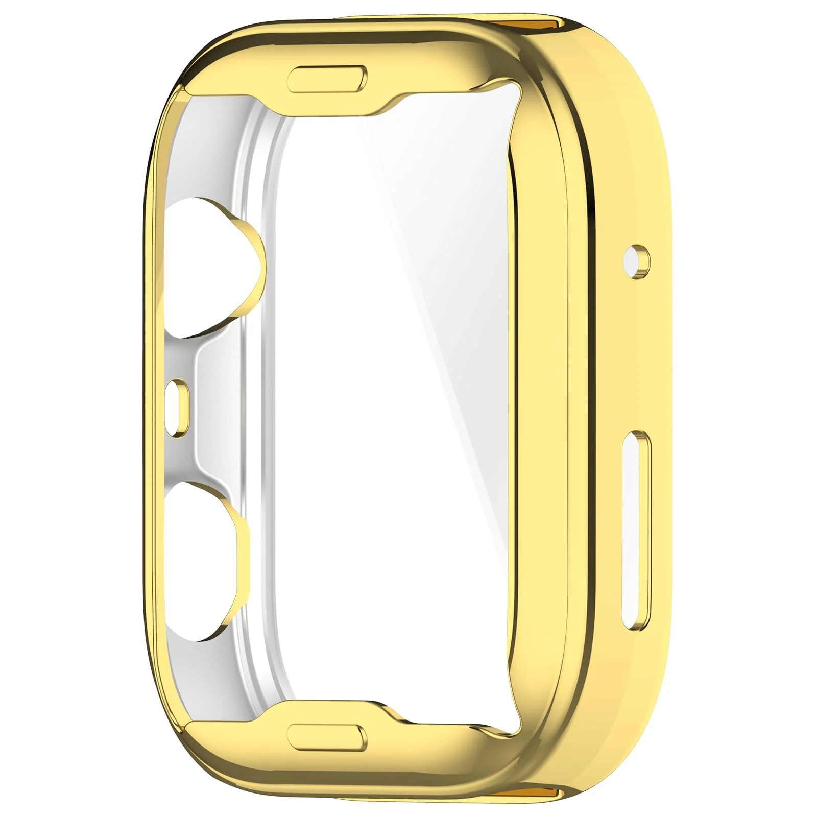 DL3 Mobilak Protective Case compatible with Huawei Watch Fit 4, All-around Flexible TPU Case with Built-in Screen Protector, Soft Frame & Shockproof Cover For Huawei Watch Fit 4 - Gold