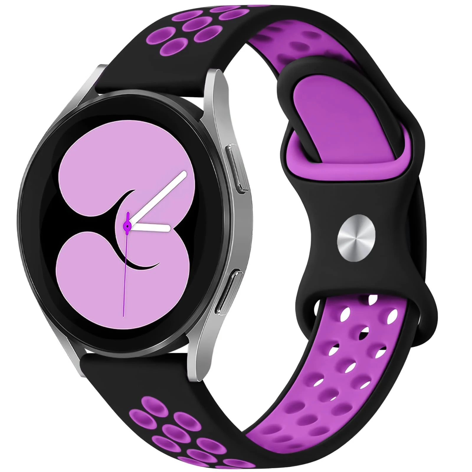 DL3 Mobilak Silicone Sport Bands 22MM Strap Compatible with Samsung galaxy watch3 45mm/galaxy 46mm/Gear S3/Huawei watch GT3 46MM/GT2E/GT2 Pro/GT GT2 46MM/Honor Magic Watch2 ( & Violet) - Black & Violet