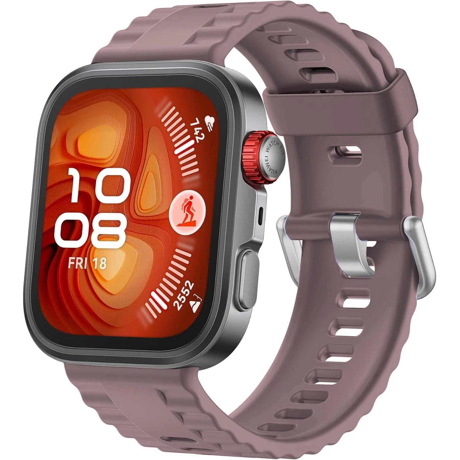 DL3 Mobilak Wavy Texture Sports Wristbands for Huawei Watch Fit 4/Fit 4 Pro/Fit 3 Strap, Breathable Silicone Wristband Strap Watch Strap Bracelet for Huawei Watch Fit 4 Pro/Fit4/3 - Smoke Purple