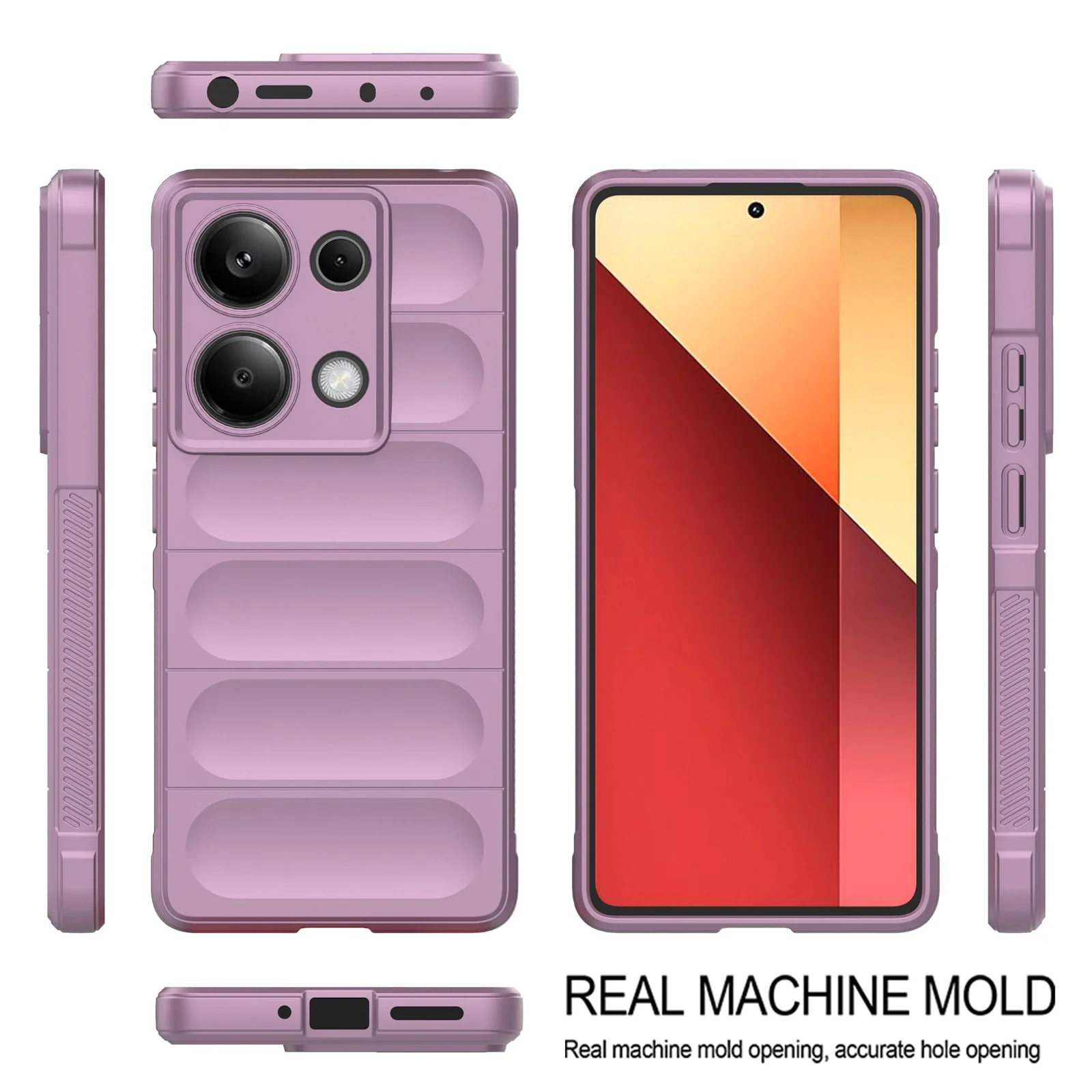 DL3 Mobilak Soft Silicone Protective Case for Xiaomi Redmi Note 13 Pro 4G / Poco M6 Pro 4G with Camera Protection and Shockproof Design - Purple