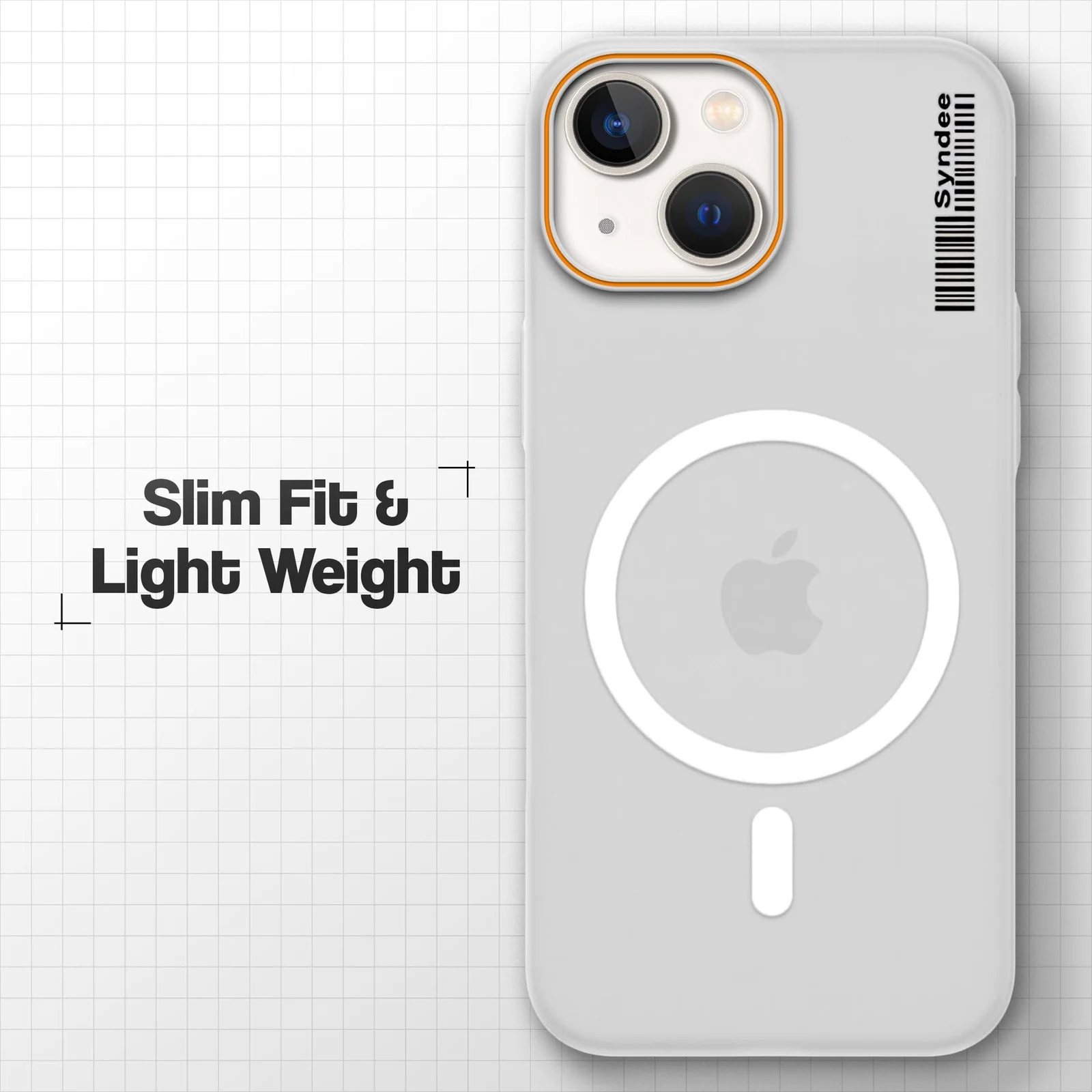 DL3 Mobilak Translucent Matte Case for iPhone 15 6.1 Inch, Compatible with MagSafe accessories, Shock-absorbing protection, Integrated ring holder - Clear