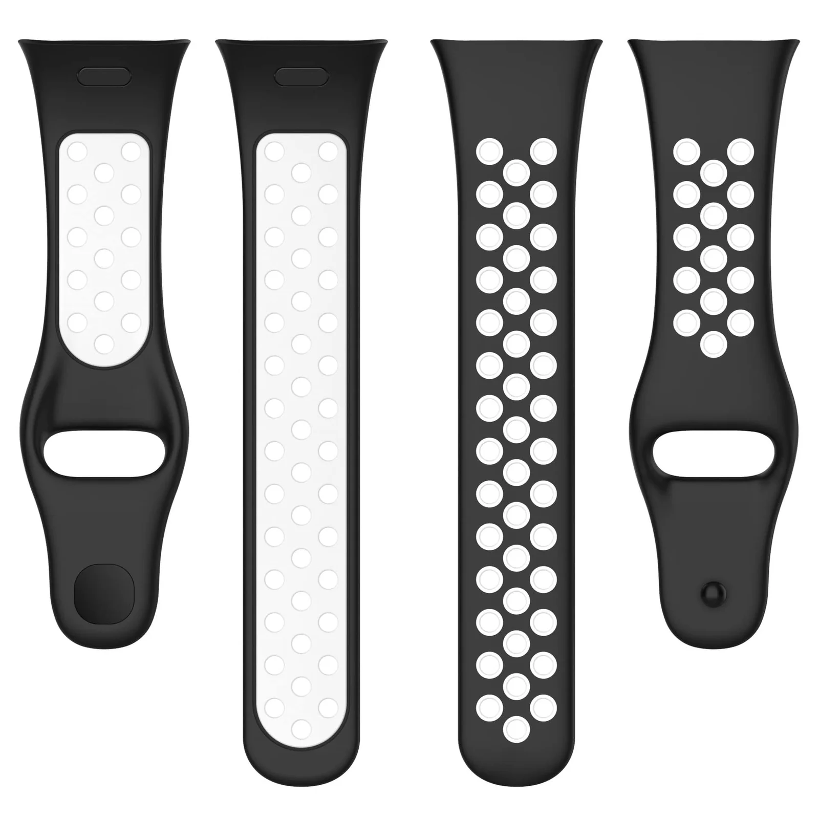 DL3 Mobilak Strap For Xiaomi Redmi Watch 3 (Not for Redmi Watch 3 Lite/Active), [Breathable] Soft Silicone Strap, Two Tone Band, Silicone Replacement Strap - Black