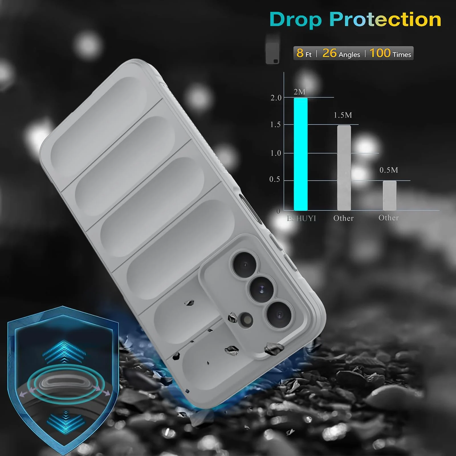 DL3 Mobilak Soft Silicone Protective Case for Samsung Galaxy A17 with Camera Protection and Shockproof Design - Gray