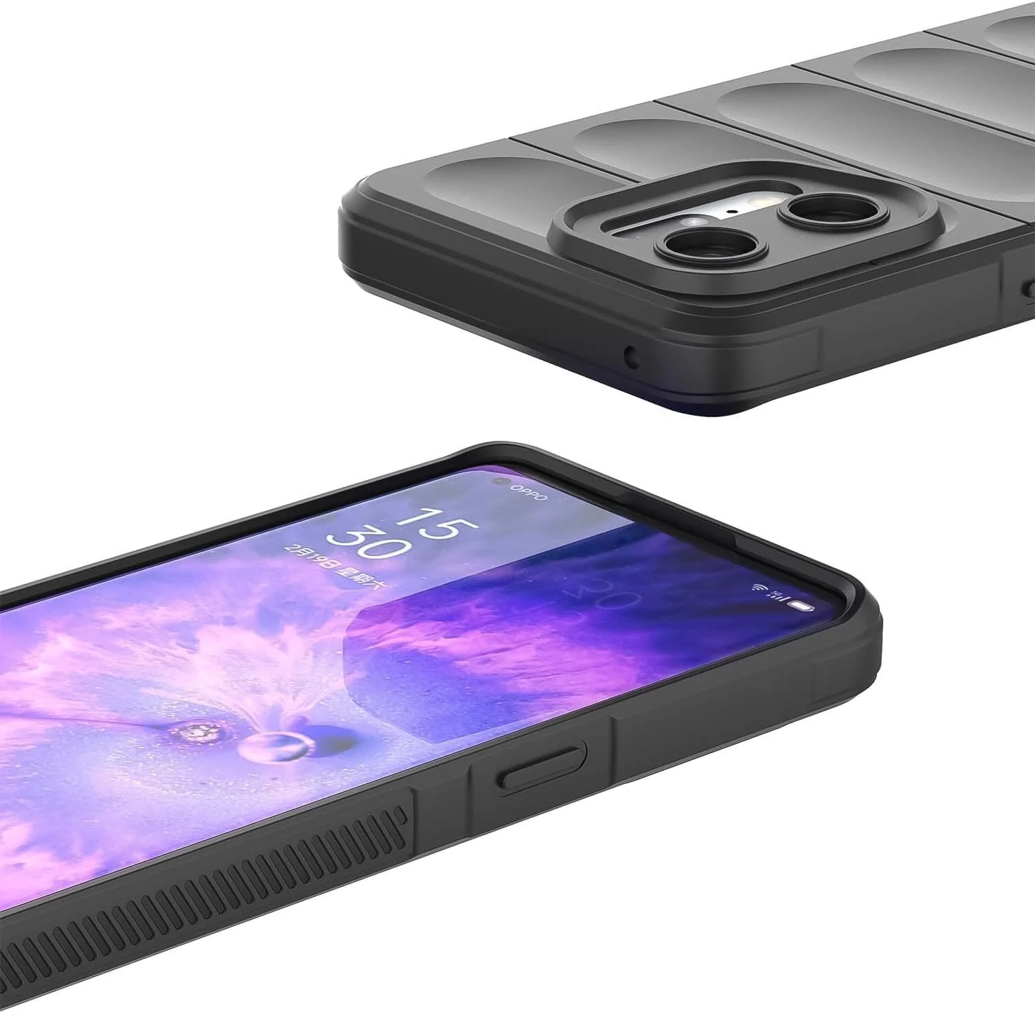 DL3 Mobilak Flexible Silicone and TPU Protective Case with Camera Protection for OPPO Find X5 - Black