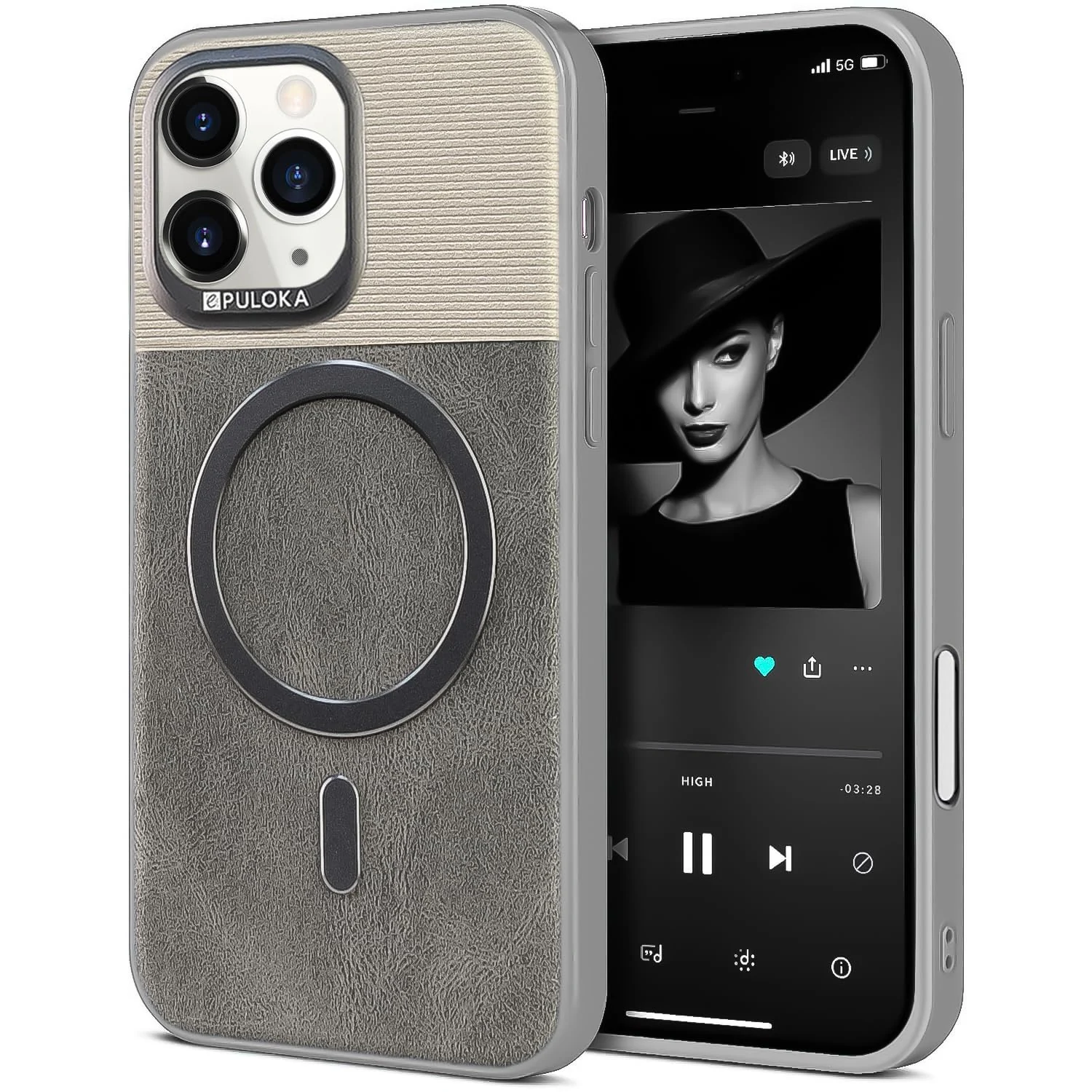 iPhone 16 Pro Max — DL3 Mobilak Leather Wallet Case for iPhone 16 Pro Max Compatible with, Compatible with MagSafe accessories, Supports wireless charging, Camera protection