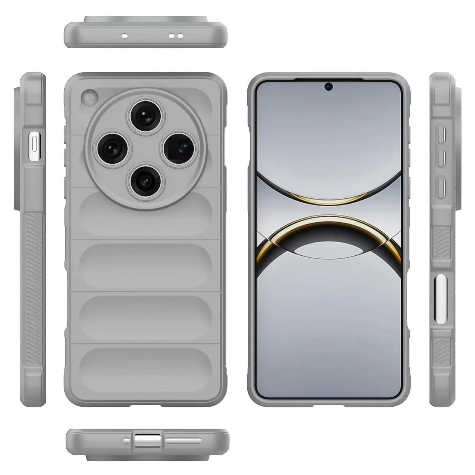 DL3 Mobilak Flexible Silicone and TPU Protective Case with Camera Protection for OPPO Find X8 Pro - Gray