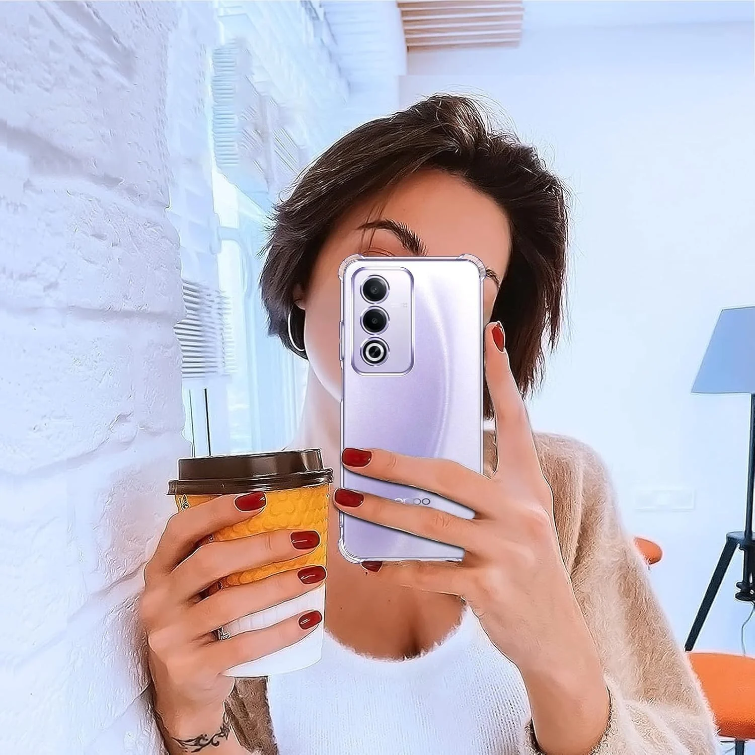 DL3 Mobilak Case Compatible with OPPO A80 5G, Cover Silicone TPU Gorilla Anti-shock Protector Camera Shockproof Corners - Clear