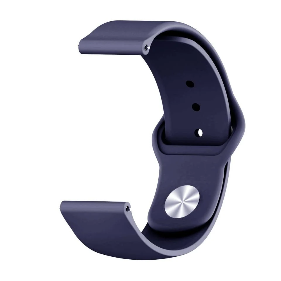 DL3 Mobilak Strap Silicone 20MM For Samsung Galaxy Watch 7/6/5/4 40mm 44mm/5 Pro 45mm/S2 classic/active 2 40mm 44mm/Amazfi GTS 2/2e/3/3 Pro/4/2 Mini/3 Mini/4 Mini/Bip 3/Bip 3 Pro - Dark Blue