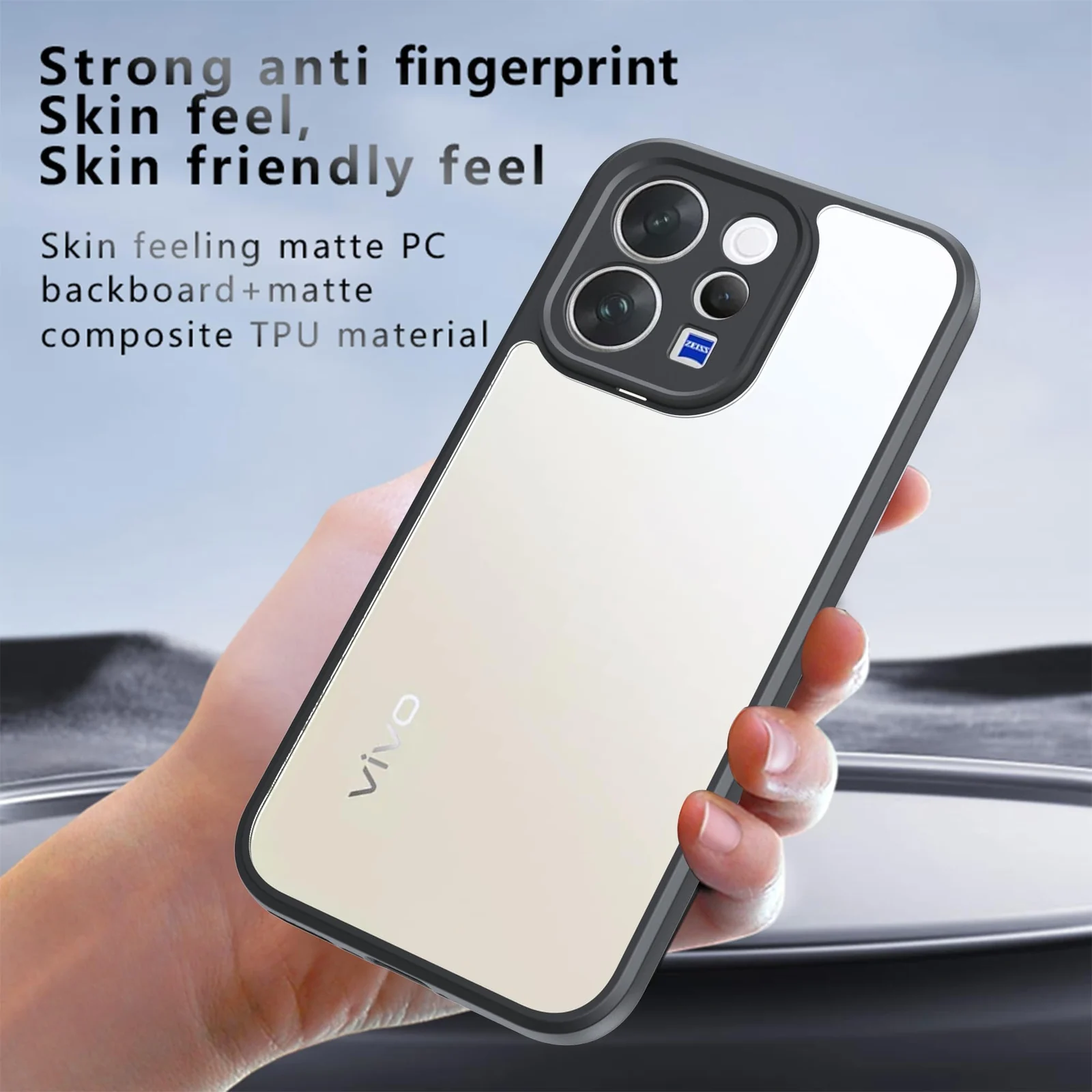DL3 Mobilak Clear PC and TPU Protective Case for vivo V70 5G / vivo V70 Elite 5G with Camera Protection and Military-Grade Protection - Black