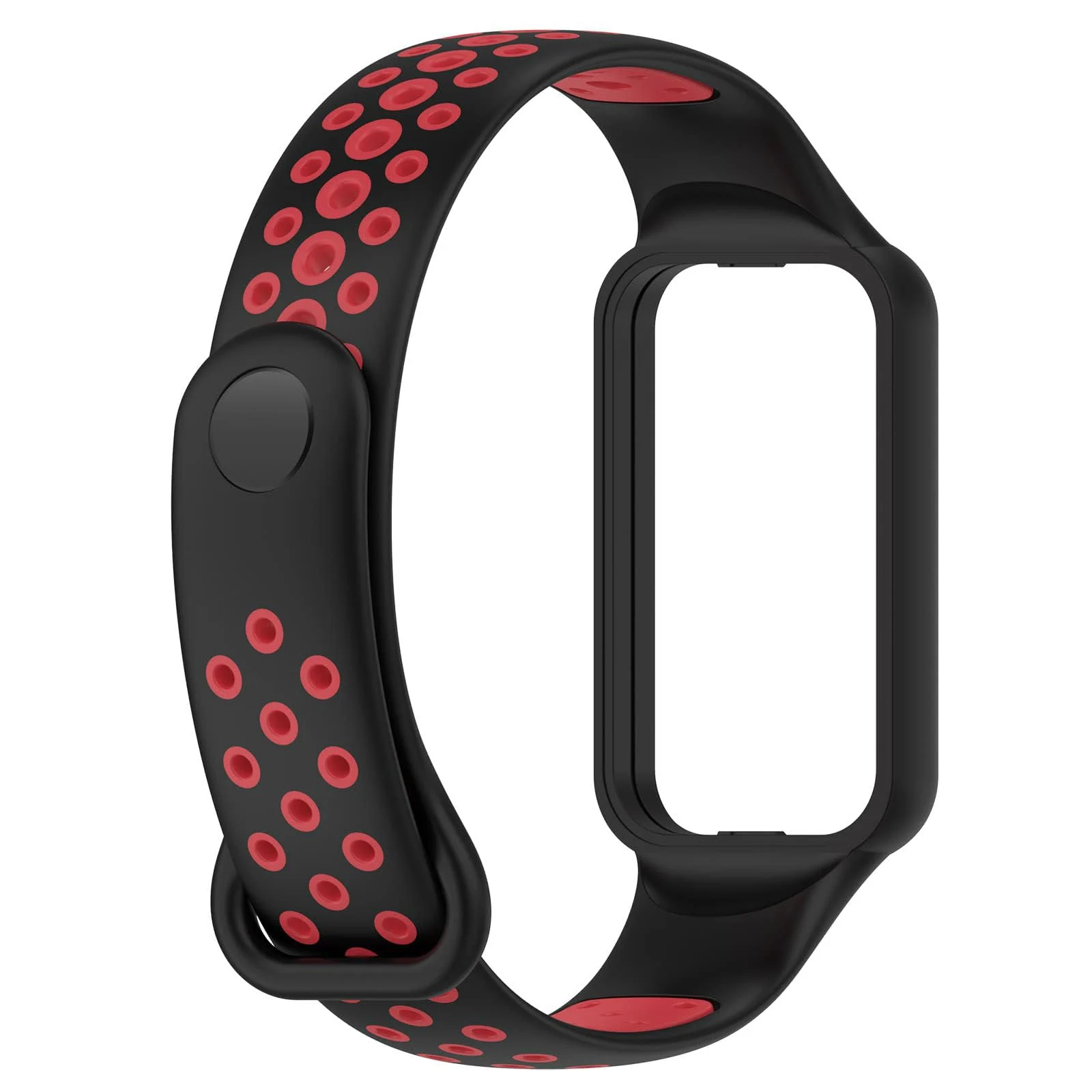 DL3 Mobilak Smart Watch Strap for Xiaomi Redmi Band 2, Sport Silicone Watch Band Wrist Strap, Replacement Bracelet Wristband Wrist Strap for Xiaomi Redmi Smart Band2 Accessories - Black Red