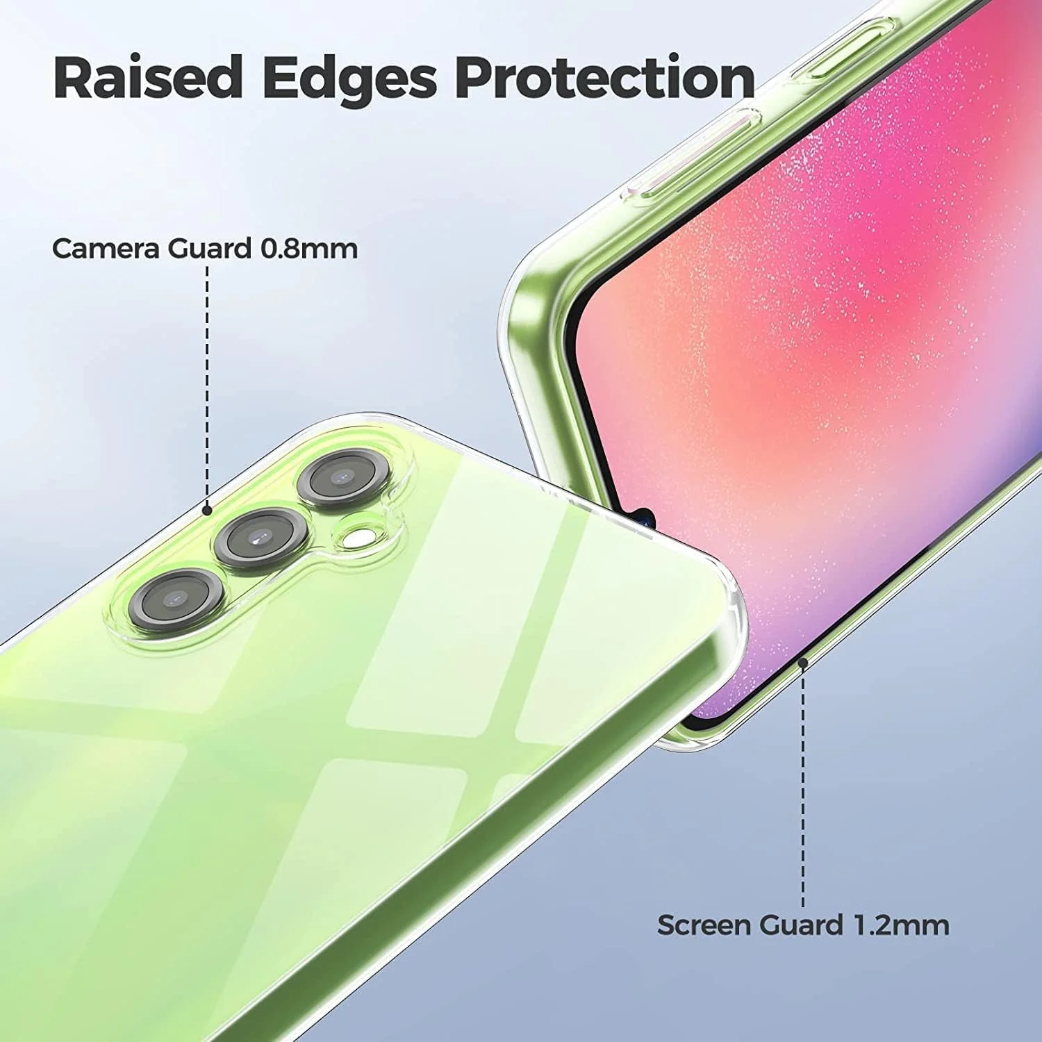 DL3 Mobilak Case Compatible with Samsung Galaxy A25 5G Case Crystal Soft TPU Gel Case Flexible Silicone Anti-Scratch Camera Protection TPU Cover - Clear