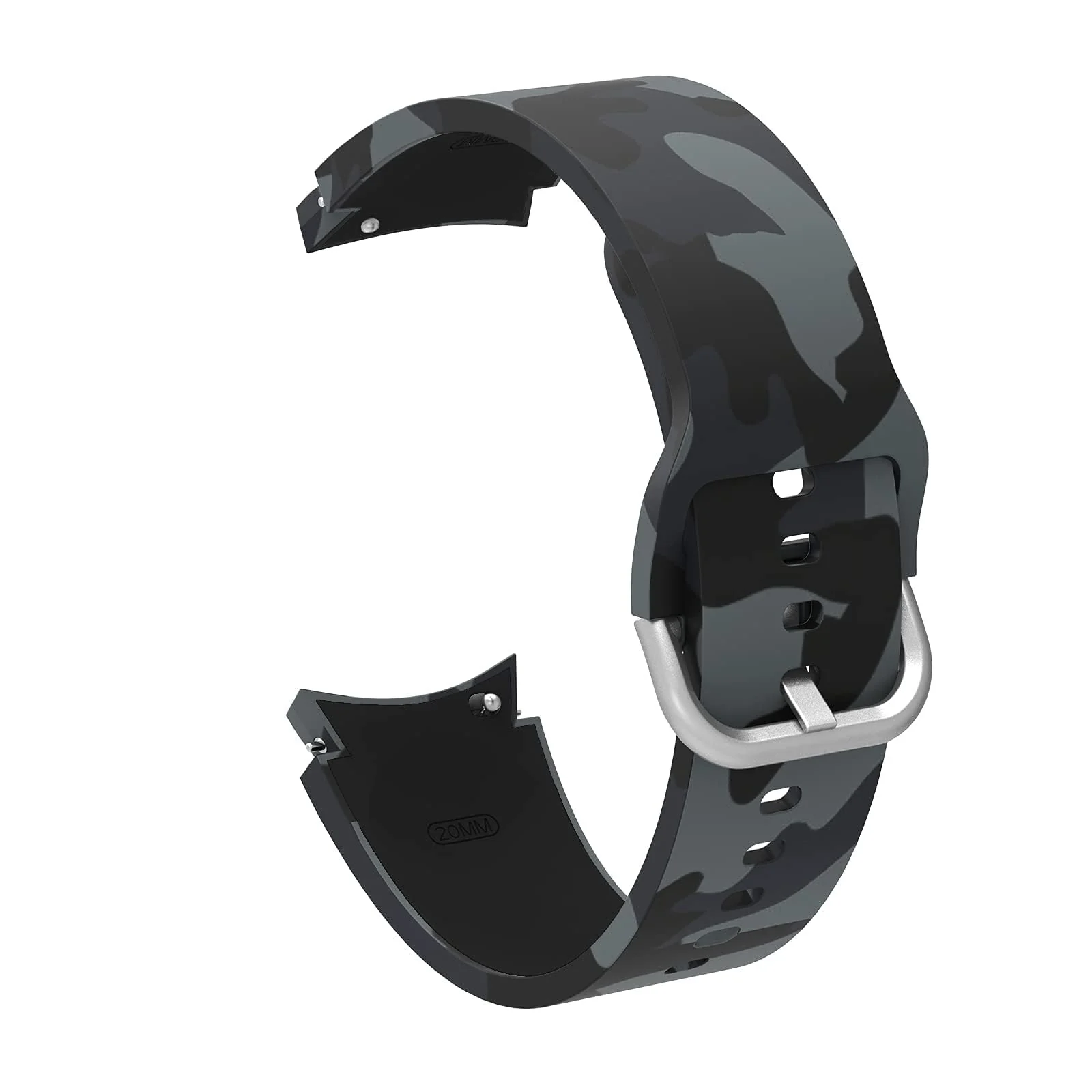 DL3 Mobilak No Gap Bands Compatible with Samsung Galaxy Watch 7 5 4 6 Band 44mm 40mm/Watch 5 Pro 45mm/Galaxy Watch 4 Classic 46mm 42mm Strap,20mm Quick Release Sport Replacement Bands for Women Men - Camouflage Grey