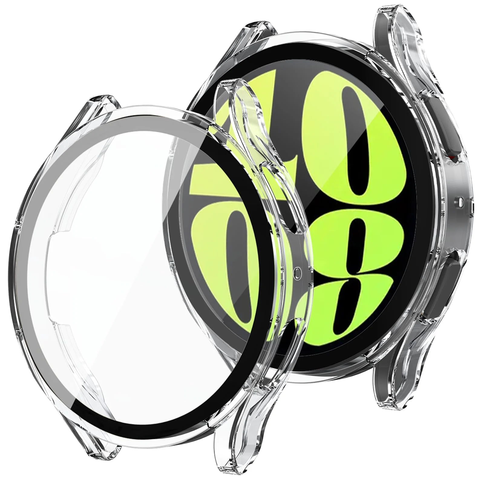 DL3 Mobilak Case with Screen Protector for Samsung Galaxy Watch 6 44mm, Overall Protective Cover, Built-in Tempered Glass Film High Sensitivity - Clear