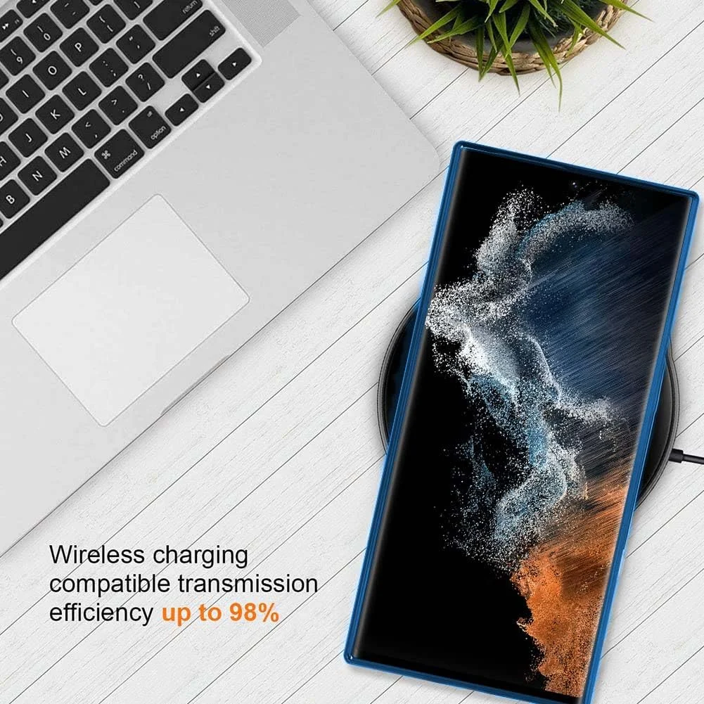 DL3 Mobilak Clear TPU Case for Samsung Galaxy Note 20 Ultra, Compatible with MagSafe accessories, Supports wireless charging, Camera protection - Blue