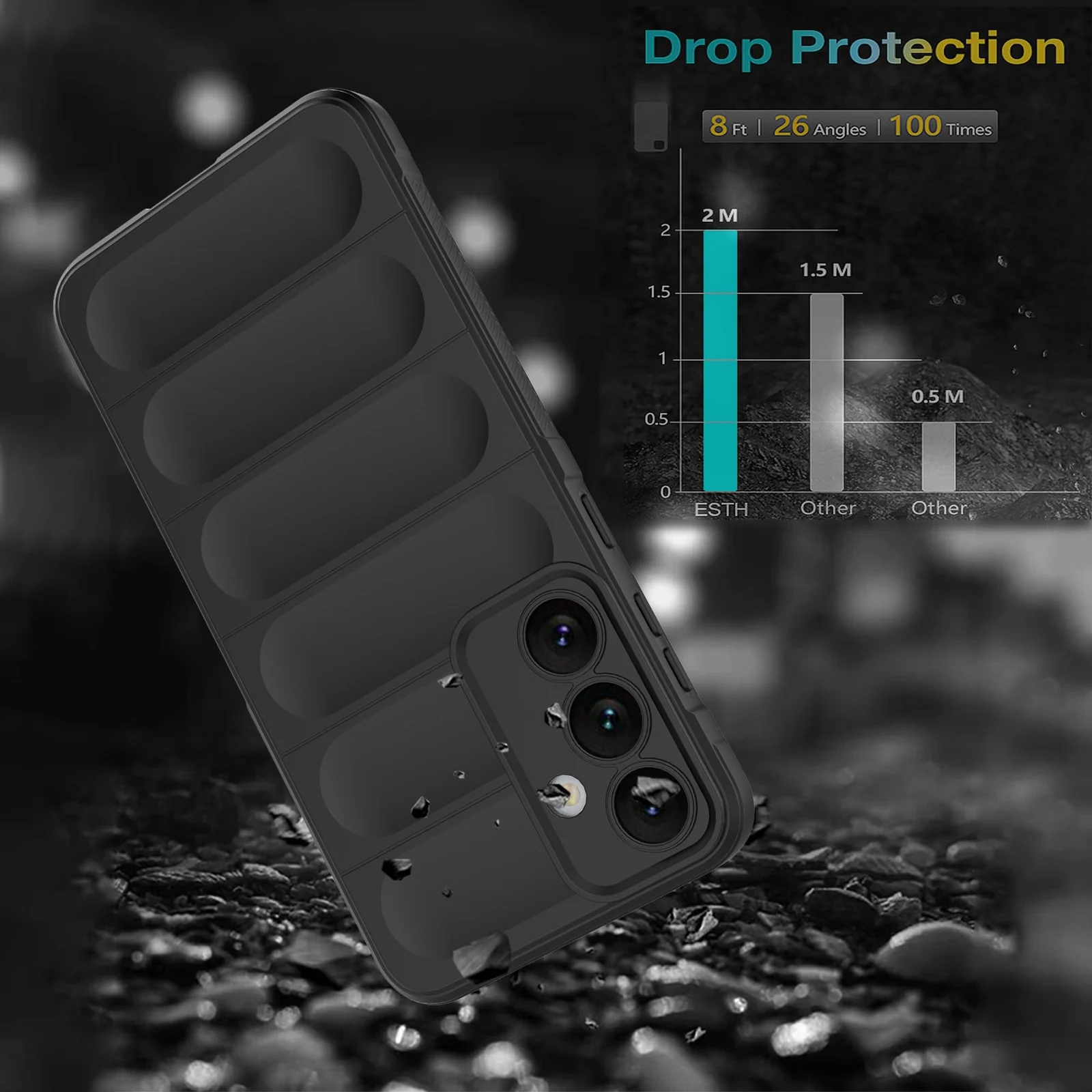 DL3 Mobilak Rugged Protective Case for Samsung Galaxy S24 + Plus 5G, Camera protection, Shock-absorbing protection, Non-slip grip - Black