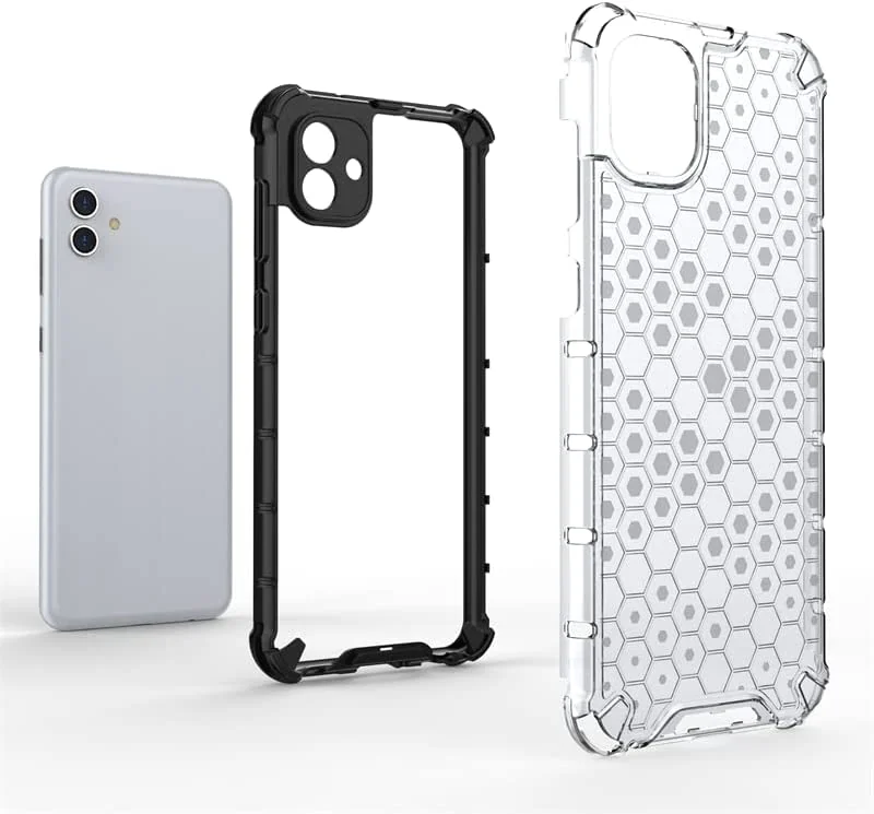 DL3 Mobilak Protective Case for Samsung Galaxy A04e, [Honeycomb Design] Drop Protection, Ultra Thin TPU + PC Silicone, Shockproof Cover - Clear