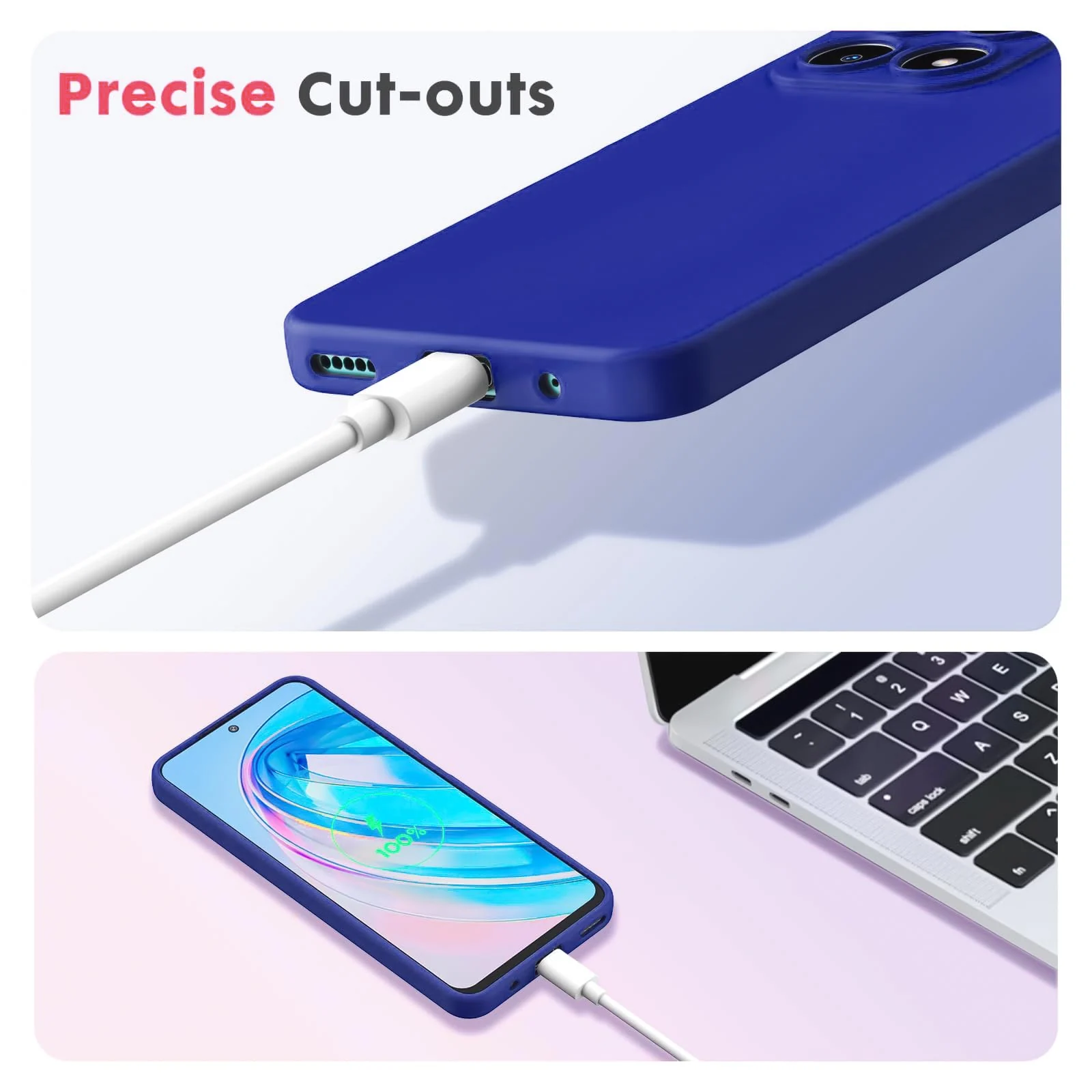 DL3 Mobilak Liquid Silicone Protective Case with Soft Microfiber Lining with Full Camera Protection for Honor X8A - Pepsi