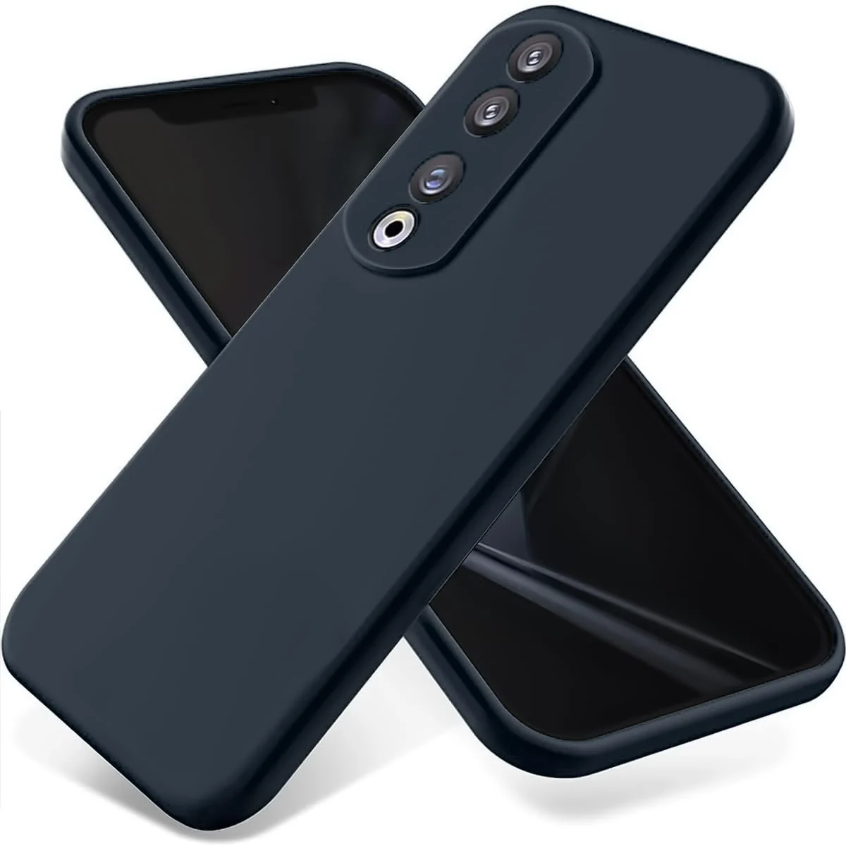 DL3 Mobilak Silicone Protective Case for Honor 90, Shock-absorbing protection, Scratch-resistant surface, Soft microfiber lining - Midnight Blue