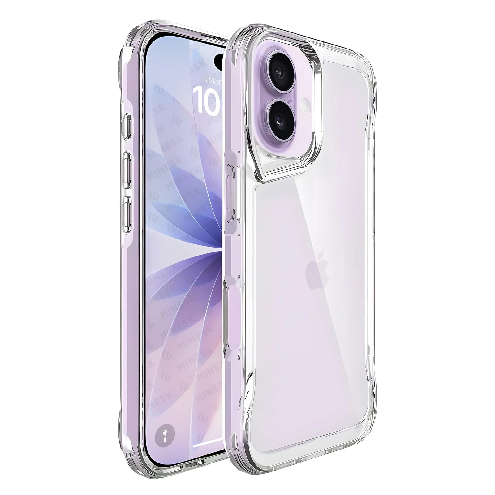 DL3 Mobilak Rugged Protective Case for iPhone 17, Supports wireless charging, Shock-absorbing protection, Non-slip grip - Clear
