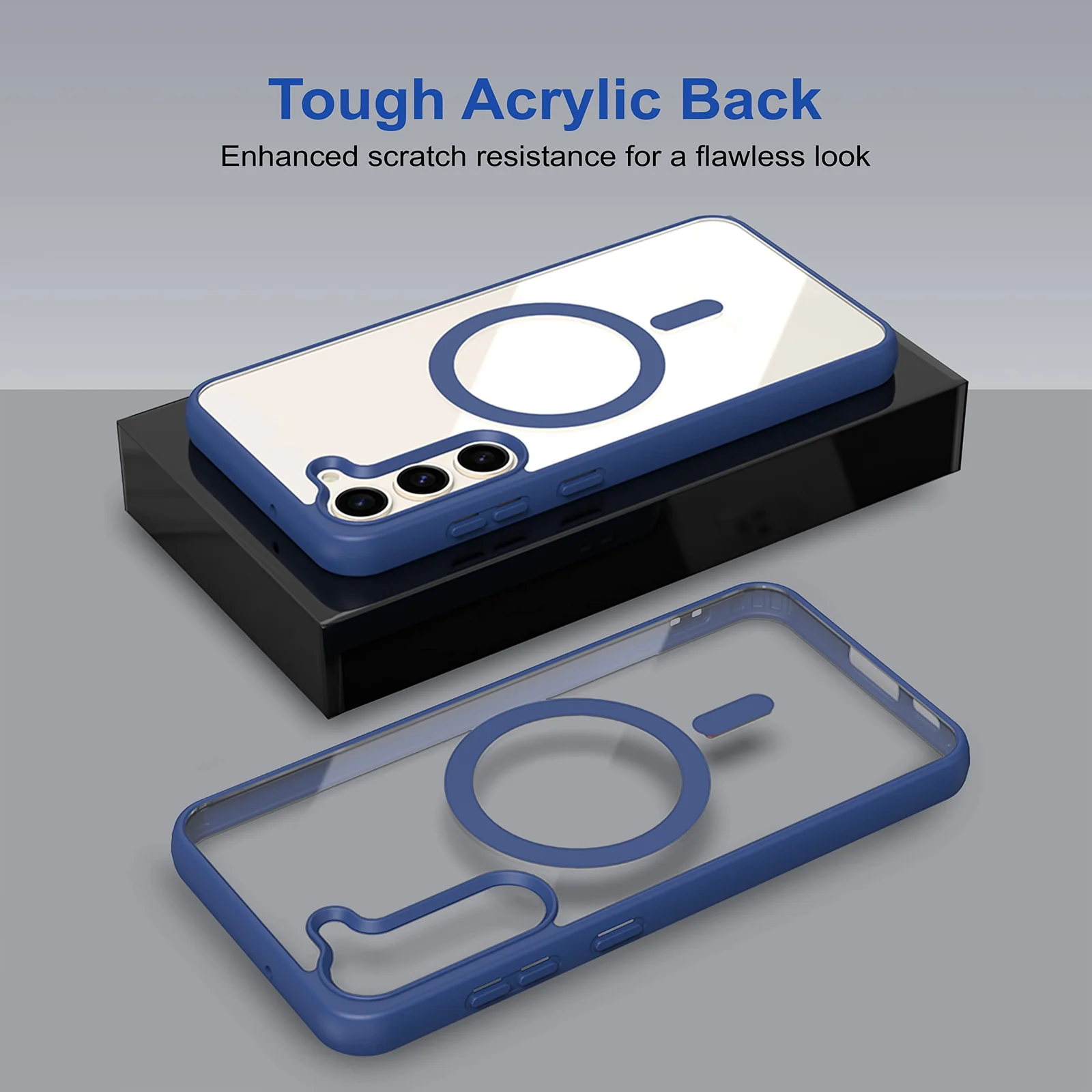 DL3 Mobilak MagSafe-Compatible Clear Magnetic Case for Samsung Galaxy S23 - Blue