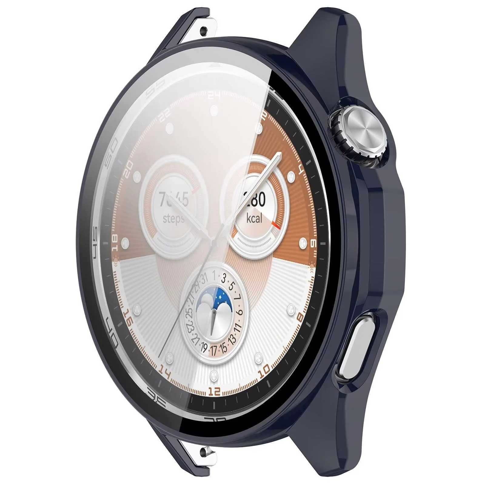 DL3 MOBILAK Full-Coverage Watch Case with Tempered Glass for Huawei Watch GT 7 46 mm / GT 6 46 mm, Blue