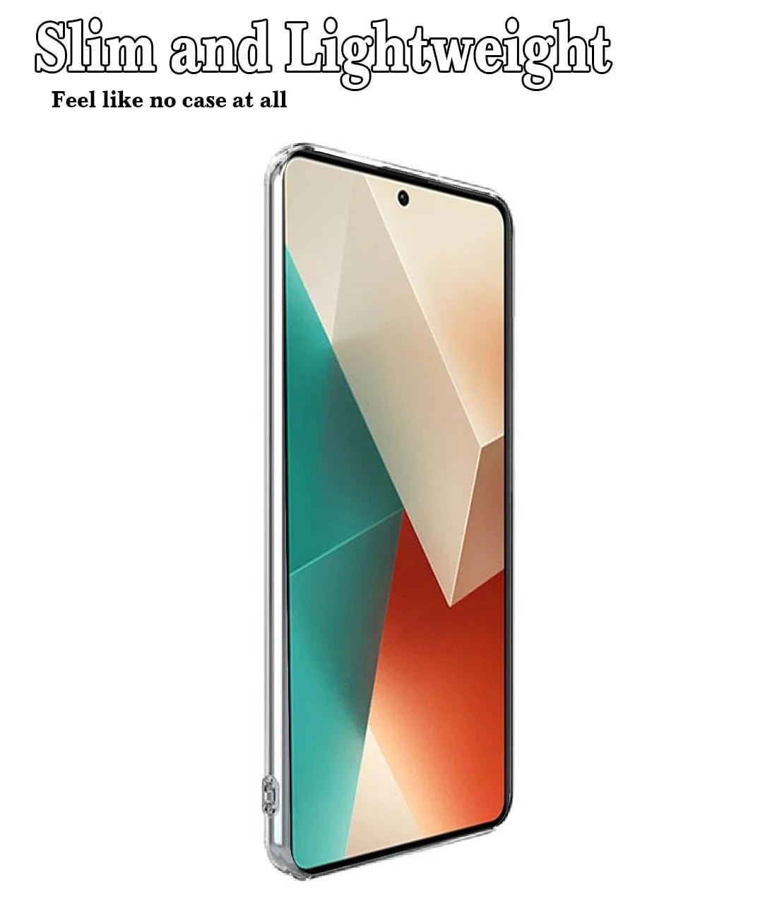 DL3 Mobilak Case Compatible with Xiaomi Redmi Note 13 5G (Not Fit 4G) Case Crystal Soft TPU Gel Case Flexible Silicone Anti-Scratch Camera Protection TPU Cover - Clear